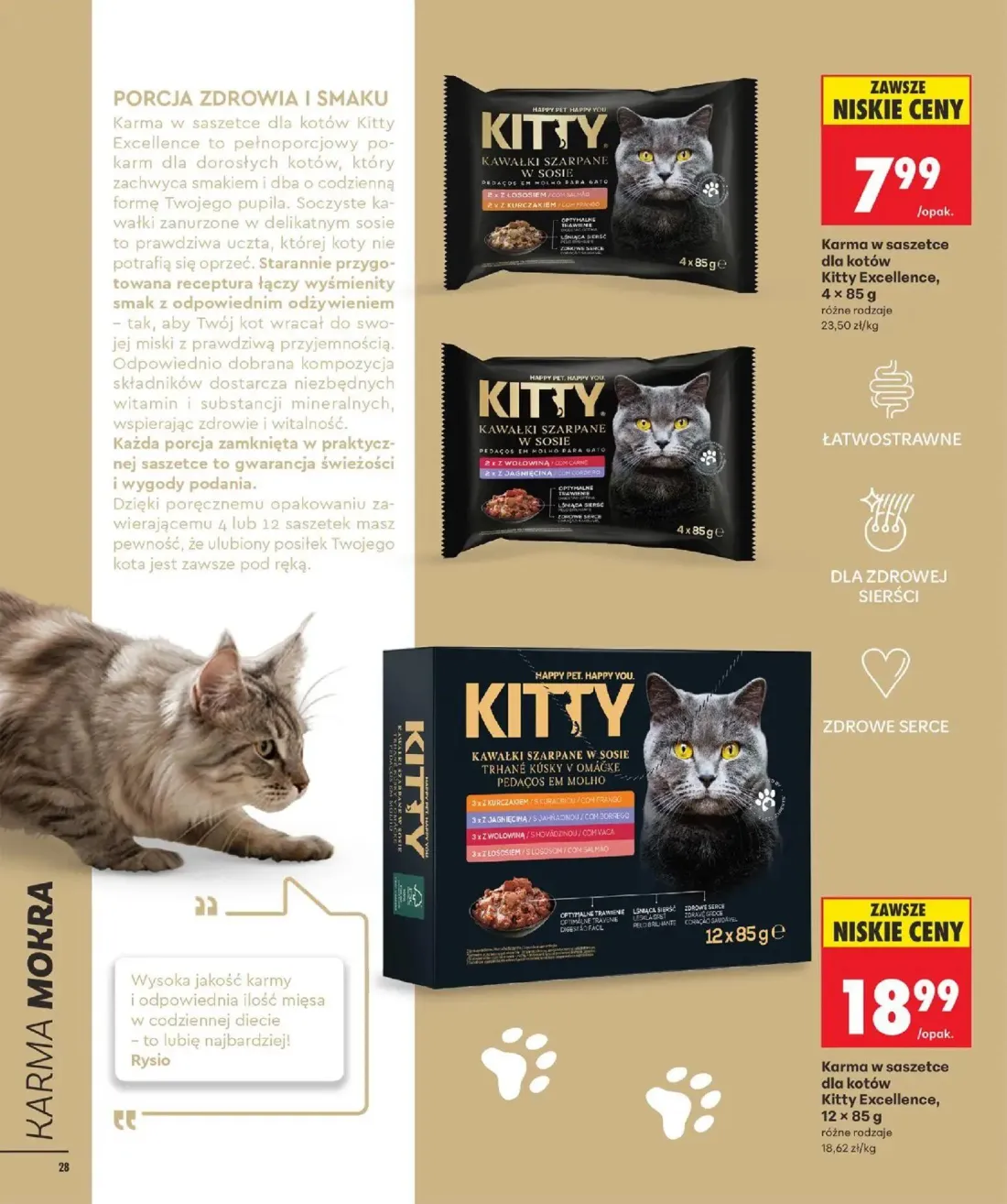Biedronka gazetka, strona 28 z 32 — Karma w saszetce dla kotów Kitty Excellence, Karma w saszetce dla kotów Kitty Excellence