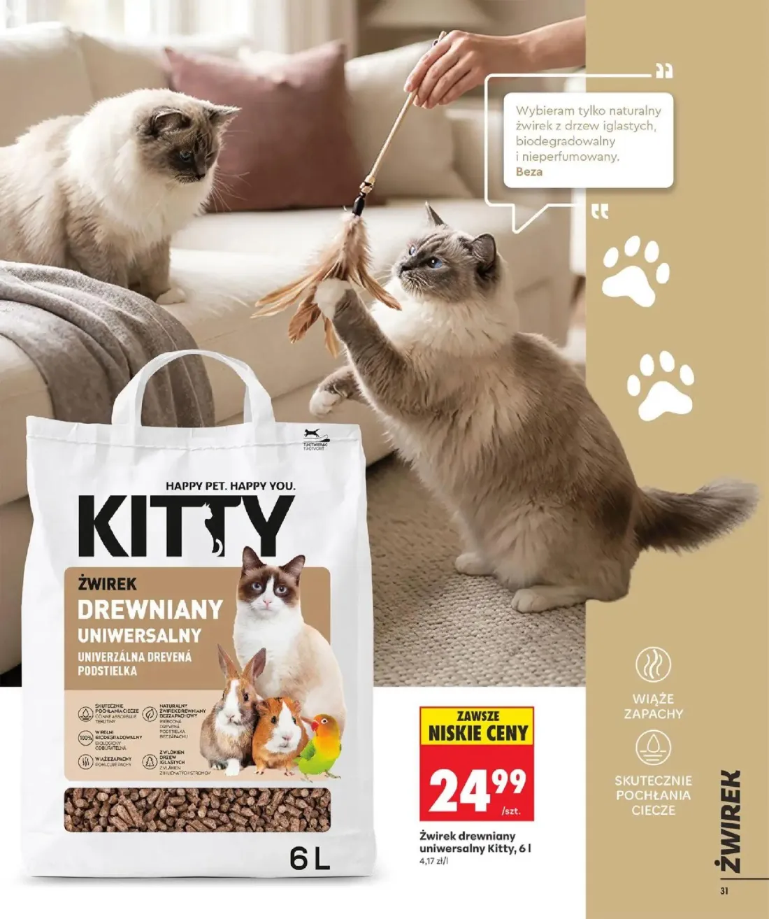 Biedronka gazetka, strona 31 z 32 — Żwirek drewniany uniwersalny Kitty