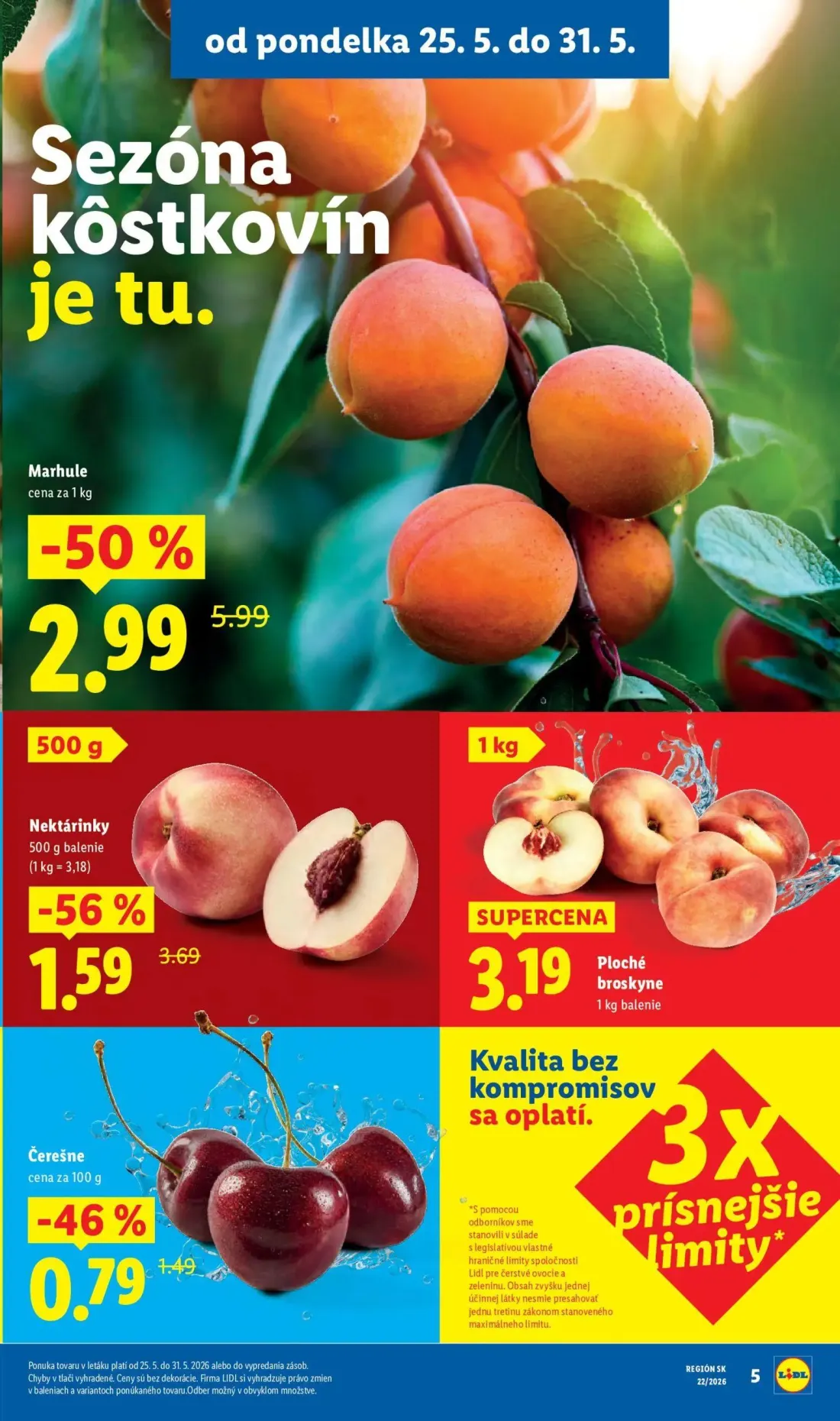 Lidl leták, strana 5 z 109 — Marhule, Nektárinky, Čerešne