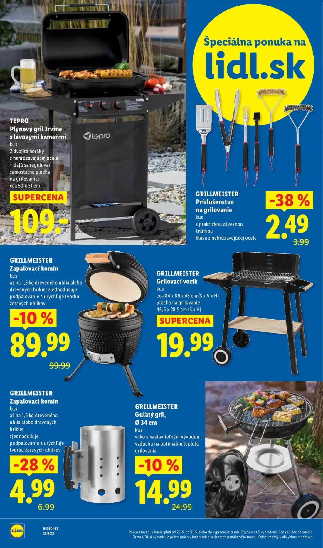 Lidl leták, strana 8 z 109 — Zapaľovací komín, Guľatý gril, Ø 34 cm, Zapaľovací komín