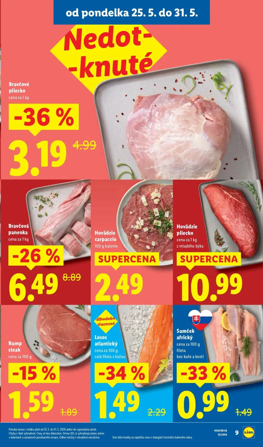 Lidl leták, strana 15 z 109 — Bravčová panenka, Bravčové pliecko, Losos atlantický celá fileta s kožou