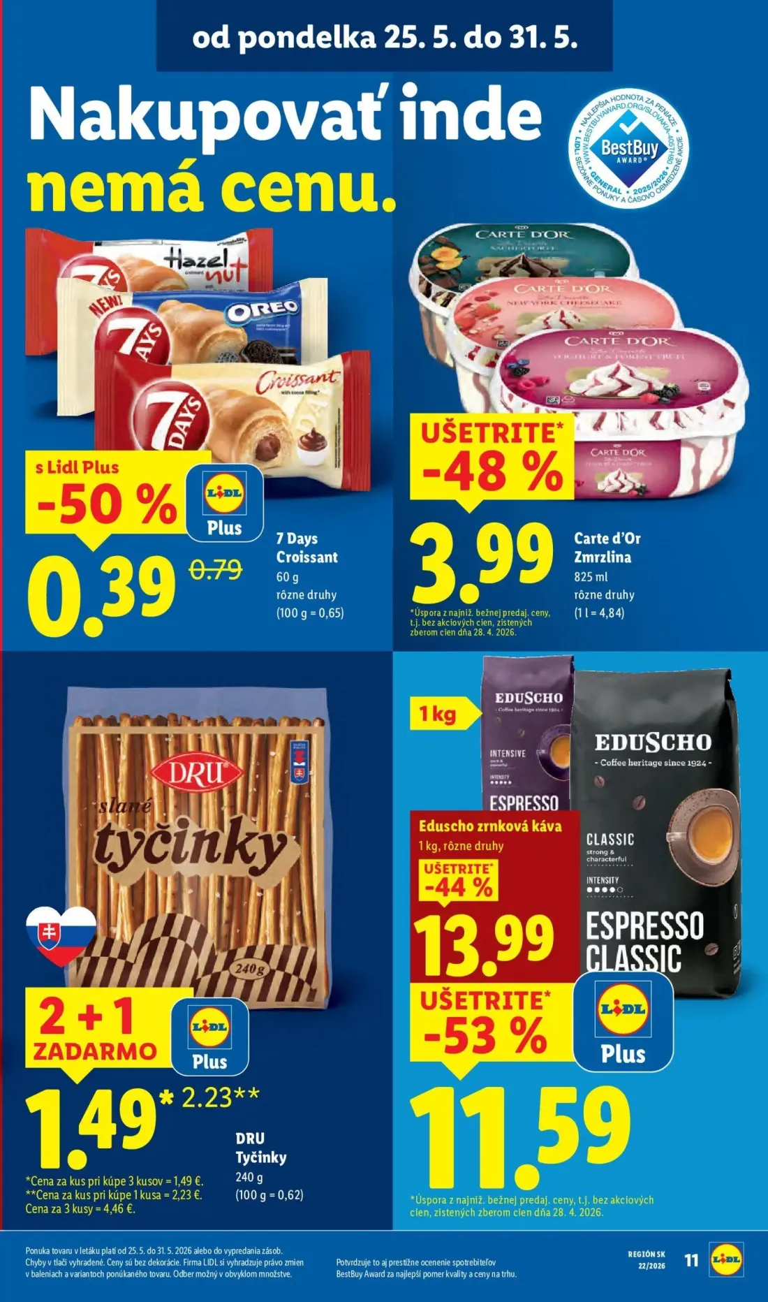 Lidl leták, strana 17 z 109 — Eduscho zrnková káva, Carte d'Or Zmrzlina