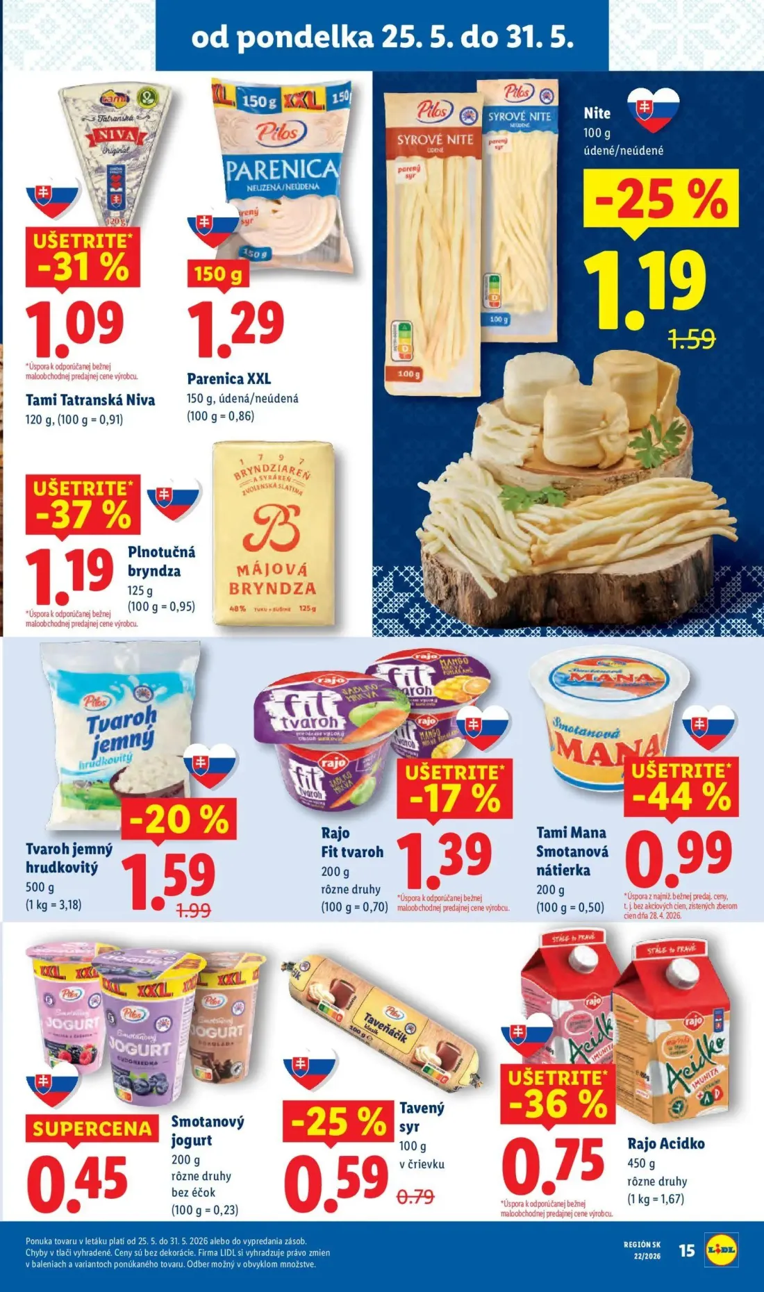 Lidl leták, strana 21 z 109 — Nite, Tvaroh jemný hrudkovitý, Tavený syr