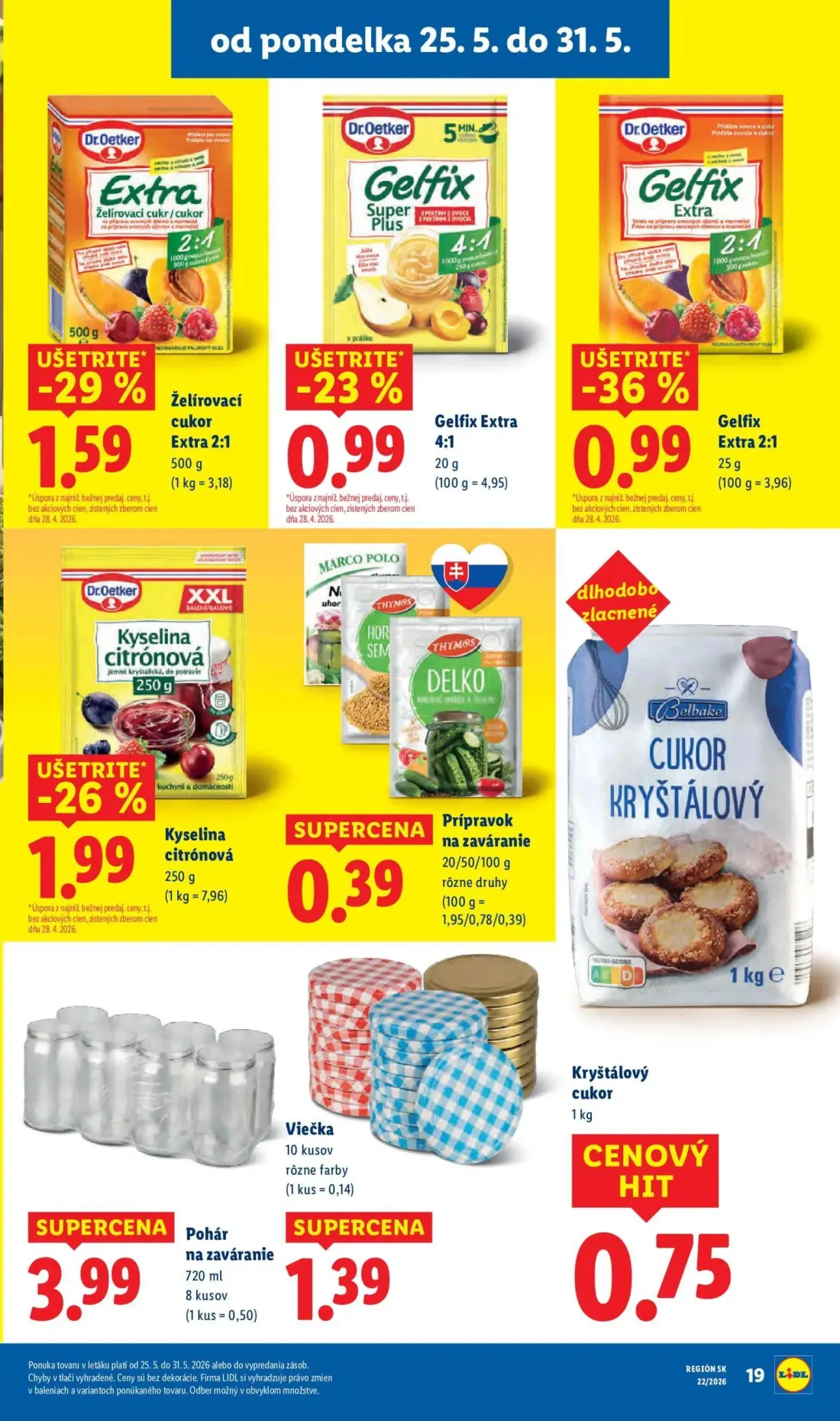 Lidl leták, strana 27 z 109 — Kyselina citrónová, Želírovací cukor Extra 2:1, Gelfix Extra 2:1