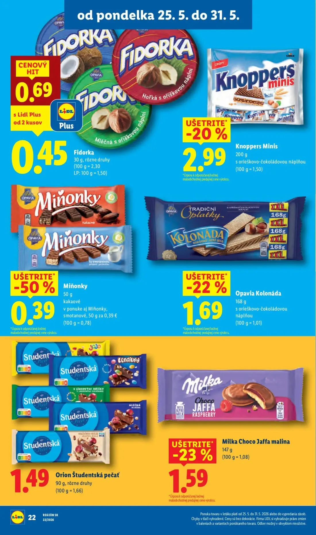 Lidl leták, strana 31 z 109 — Fidorka, Knoppers Minis, Miňonky