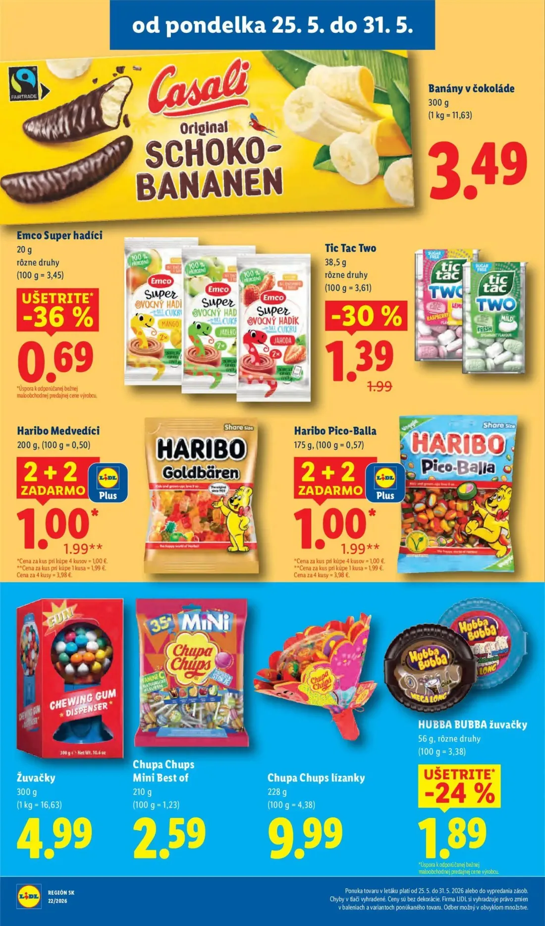Lidl leták, strana 33 z 109 — Haribo Medvedíci, Haribo Pico-Balla, Tic Tac Two