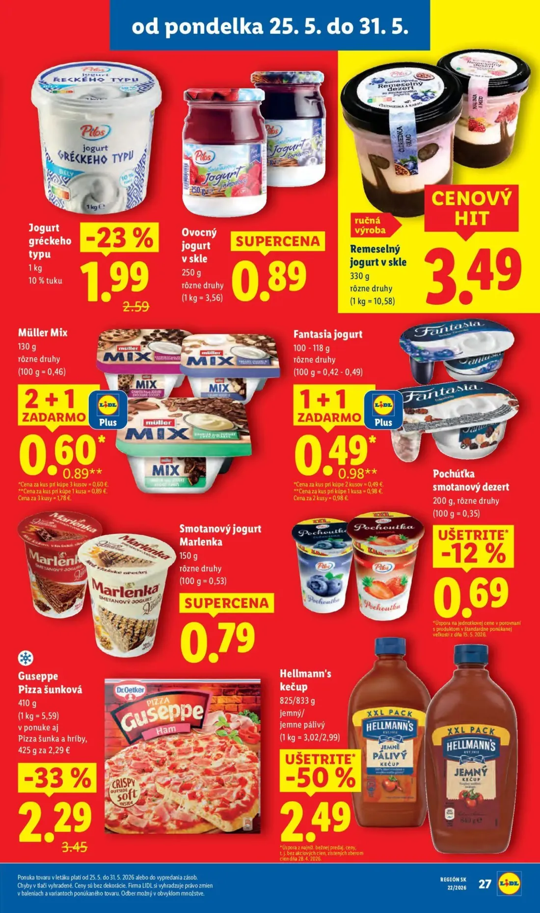 Lidl leták, strana 43 z 109 — Jogurt gréckeho typu, Fantasia jogurt, Müller Mix