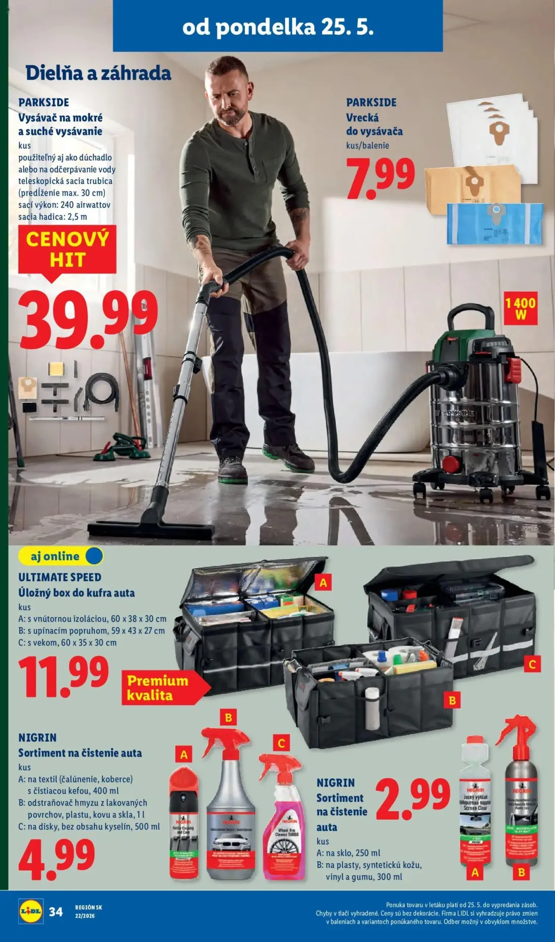 Lidl leták, strana 52 z 109 — ULTIMATE SPEED Úložný box do kufra auta, NIGRIN Sortiment na čistenie auta, NIGRIN Sortiment n…