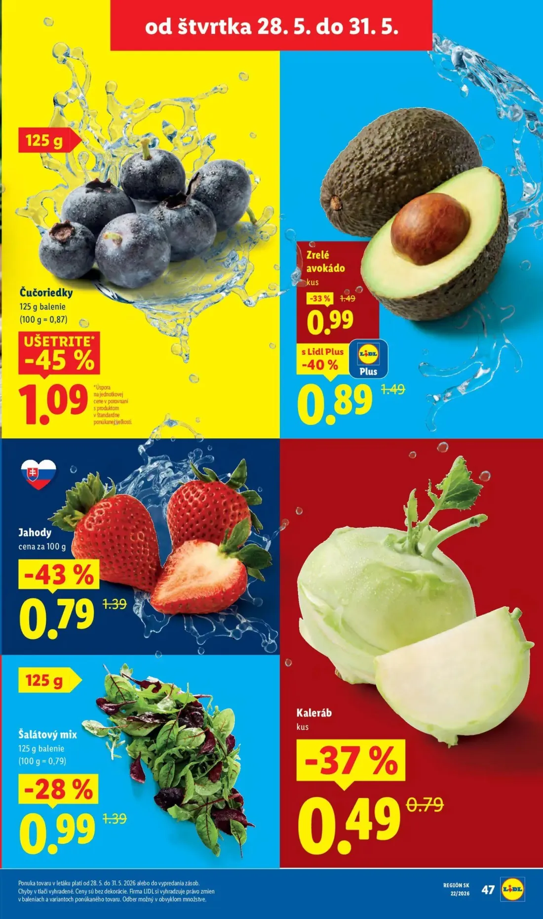 Lidl leták, strana 67 z 109 — Zrelé avokádo, Jahody, Šalátový mix