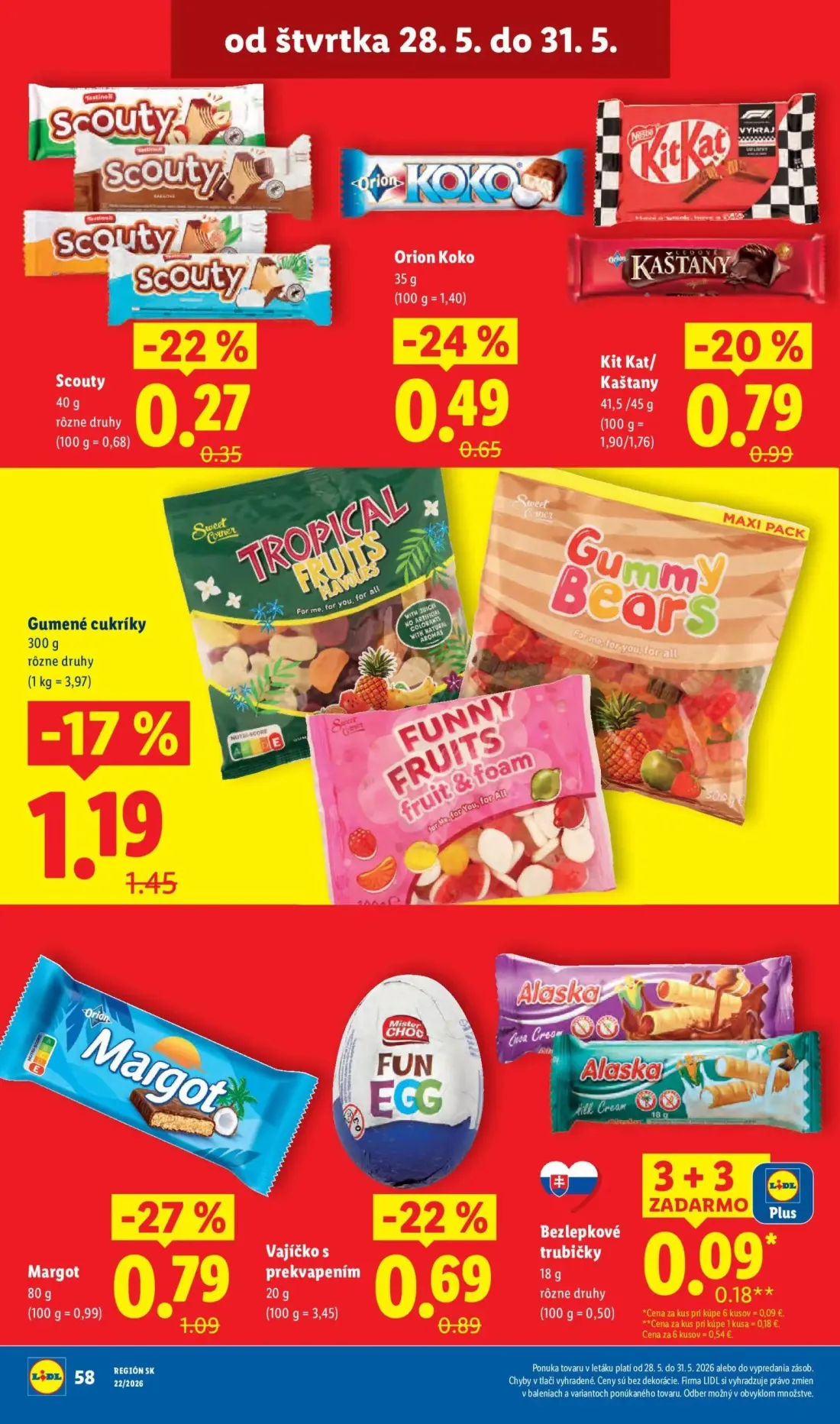 Lidl leták, strana 83 z 109 — Margot, Gumené cukríky, Kit Kat/Kaštany