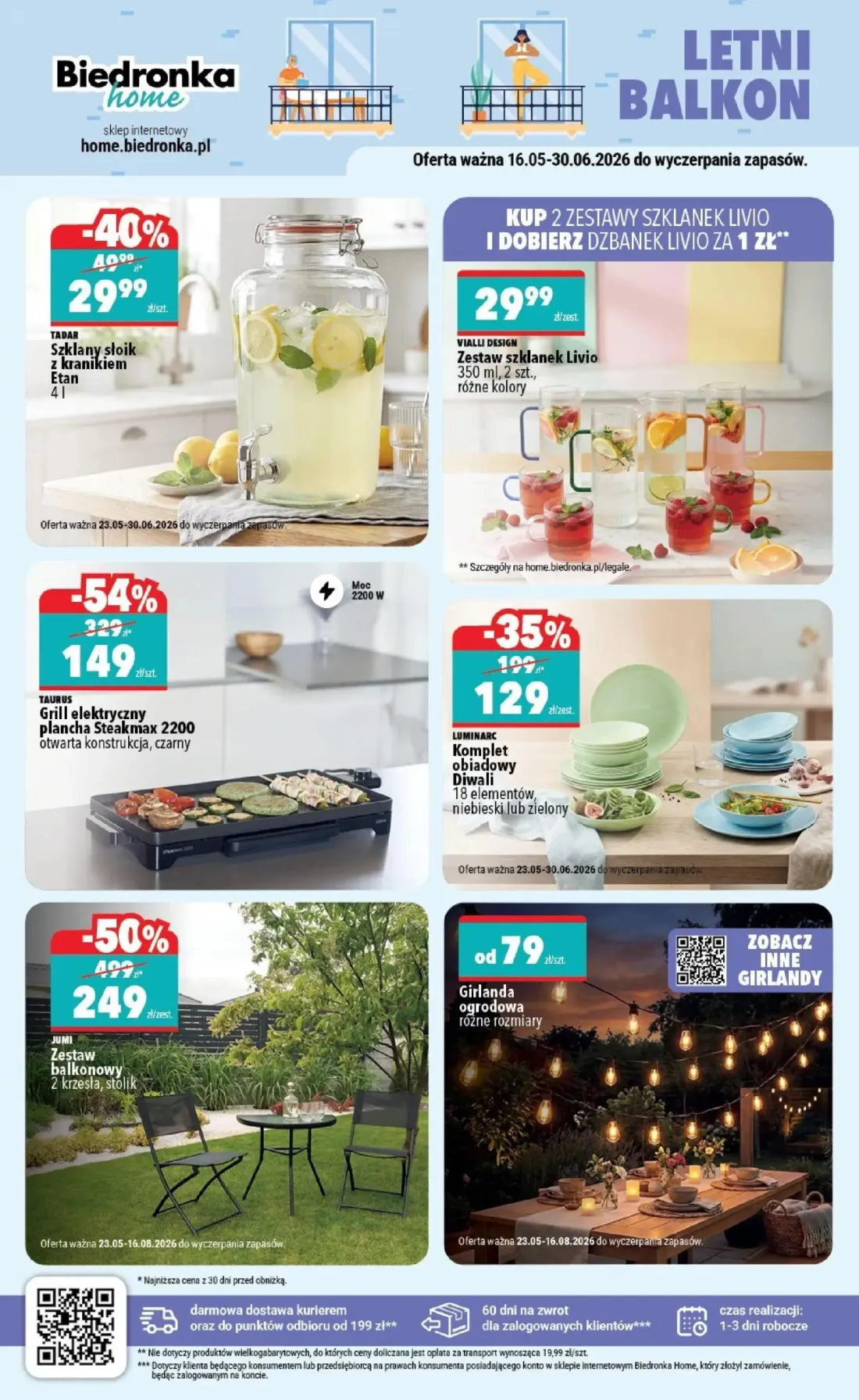 Biedronka gazetka, strona 4 z 6 — Grill elektryczny plancha Steakmax 2200, Komplet obiadowy Diwali, Zestaw szklanek Livio