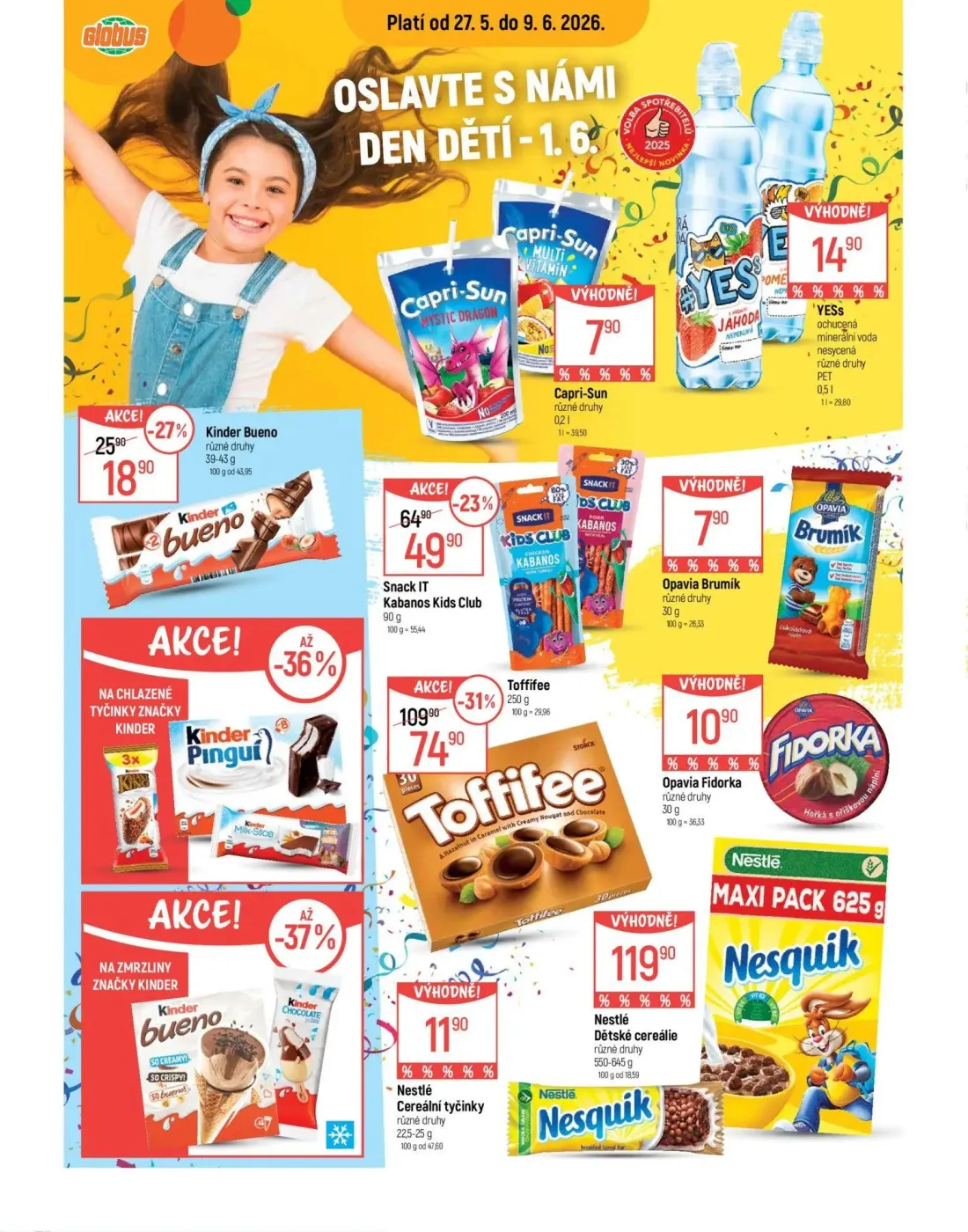 GLOBUS leták, strana 10 z 49 — Toffifee, Snack IT Kabanos Kids Club, Kinder Bueno
