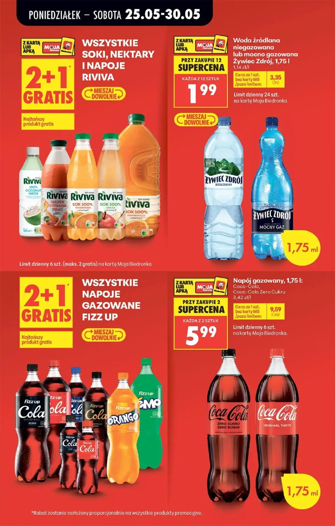 Biedronka gazetka, strona 9 z 92 — Napój gazowany Coca-Cola, Coca-Cola Zero Cukru, Woda źródlana niegazowana lub mocno gazow…