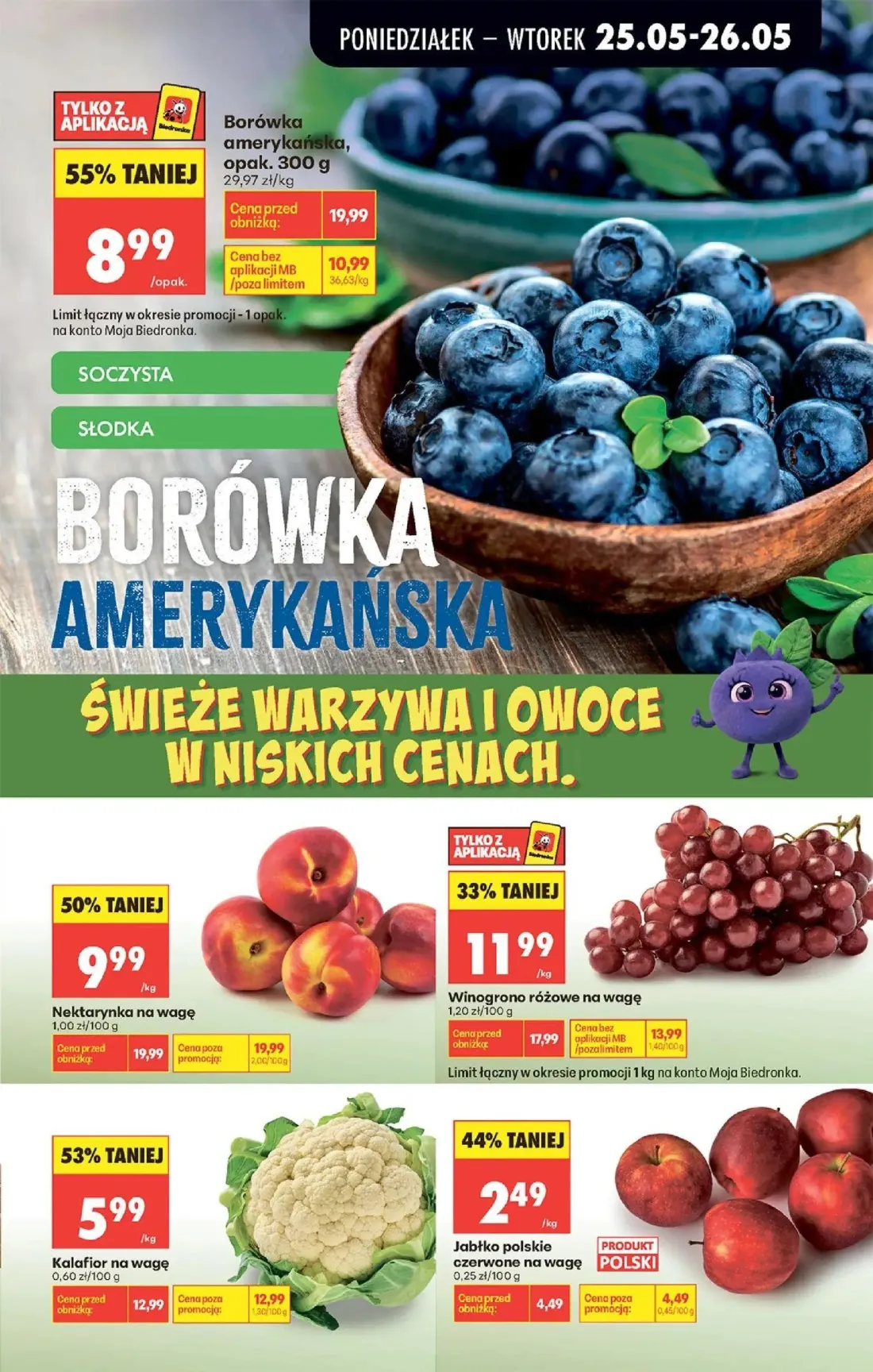 Biedronka gazetka, strona 27 z 92 — Borówka amerykańska, Nektarynka na wagę, Kalafior na wagę