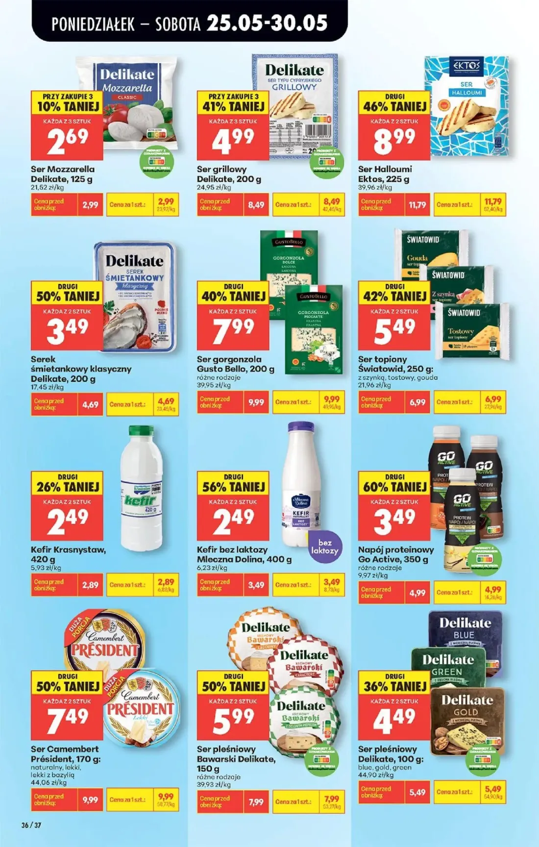 Biedronka gazetka, strona 38 z 92 — Ser grillowy Delikate, Ser Halloumi Ektos, Ser Camembert Président