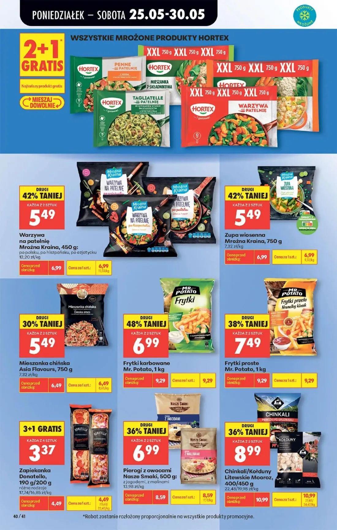 Biedronka gazetka, strona 42 z 92 — Frytki karbowane Mr. Potato, Chinkali/Kołduny Litewskie Mooroz, Frytki proste Mr. Potato