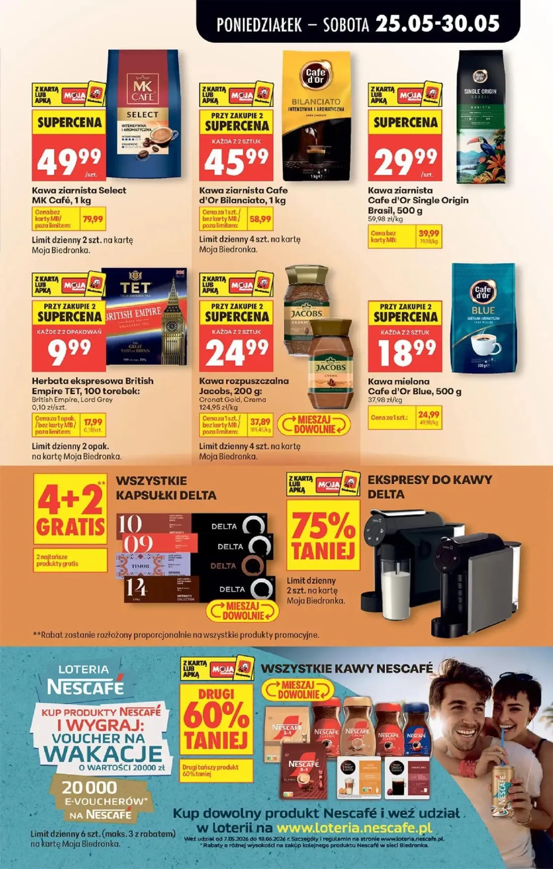 Biedronka gazetka, strona 51 z 92 — Kawa ziarnista Select MK Café, Kawa ziarnista Cafe d'Or Bilanciato, Kawa rozpuszczalna J…