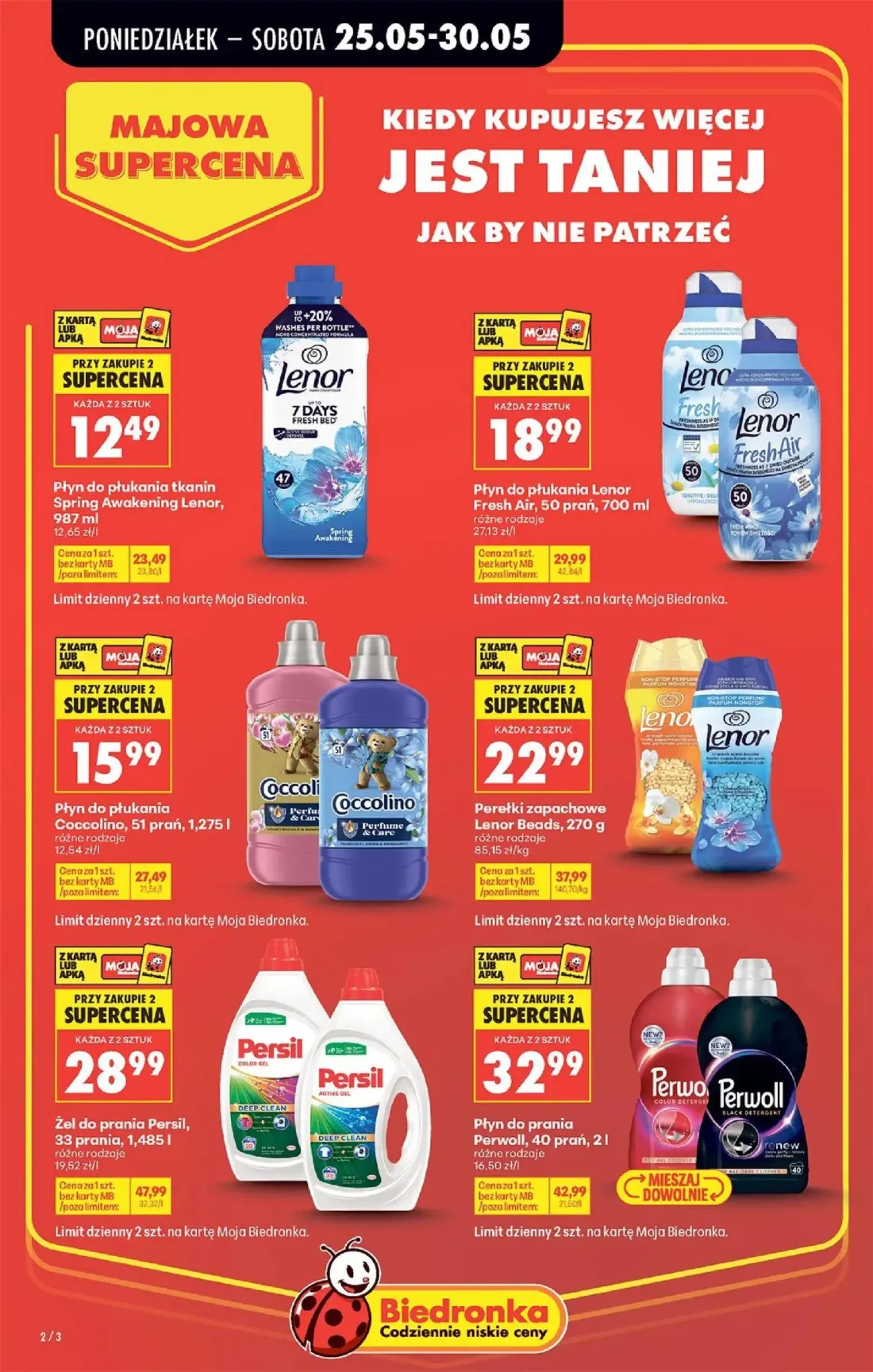 Biedronka gazetka, strona 82 z 92 — Żel do prania Persil, Perełki zapachowe Lenor Beads, Płyn do płukania Coccolino