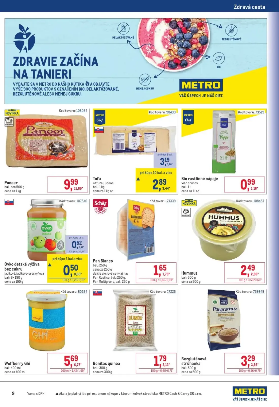 Metro leták, strana 9 z 32 — Tofu, Paneer, Bio rastlinné nápoje
