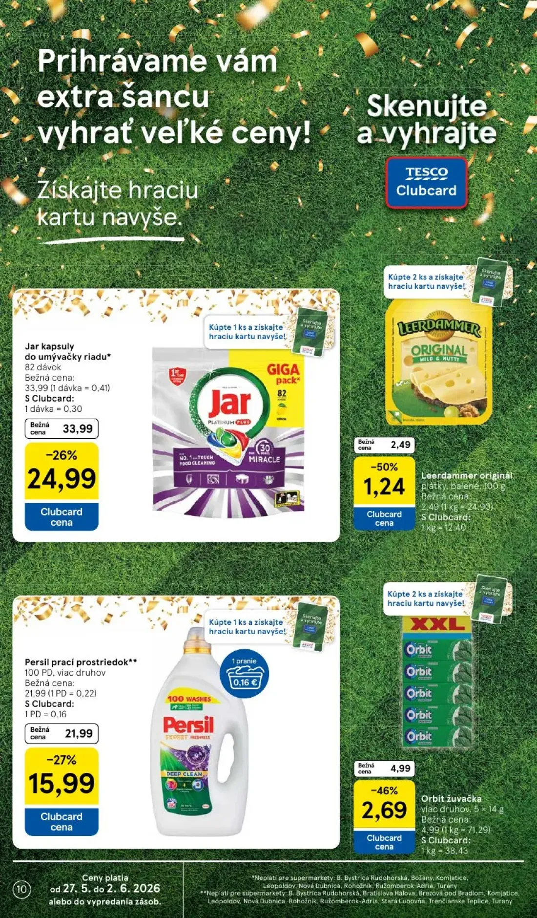 Tesco Supermarket leták, strana 10 z 30 — Jar kapsuly do umývačky riadu, Persil prací prostriedok