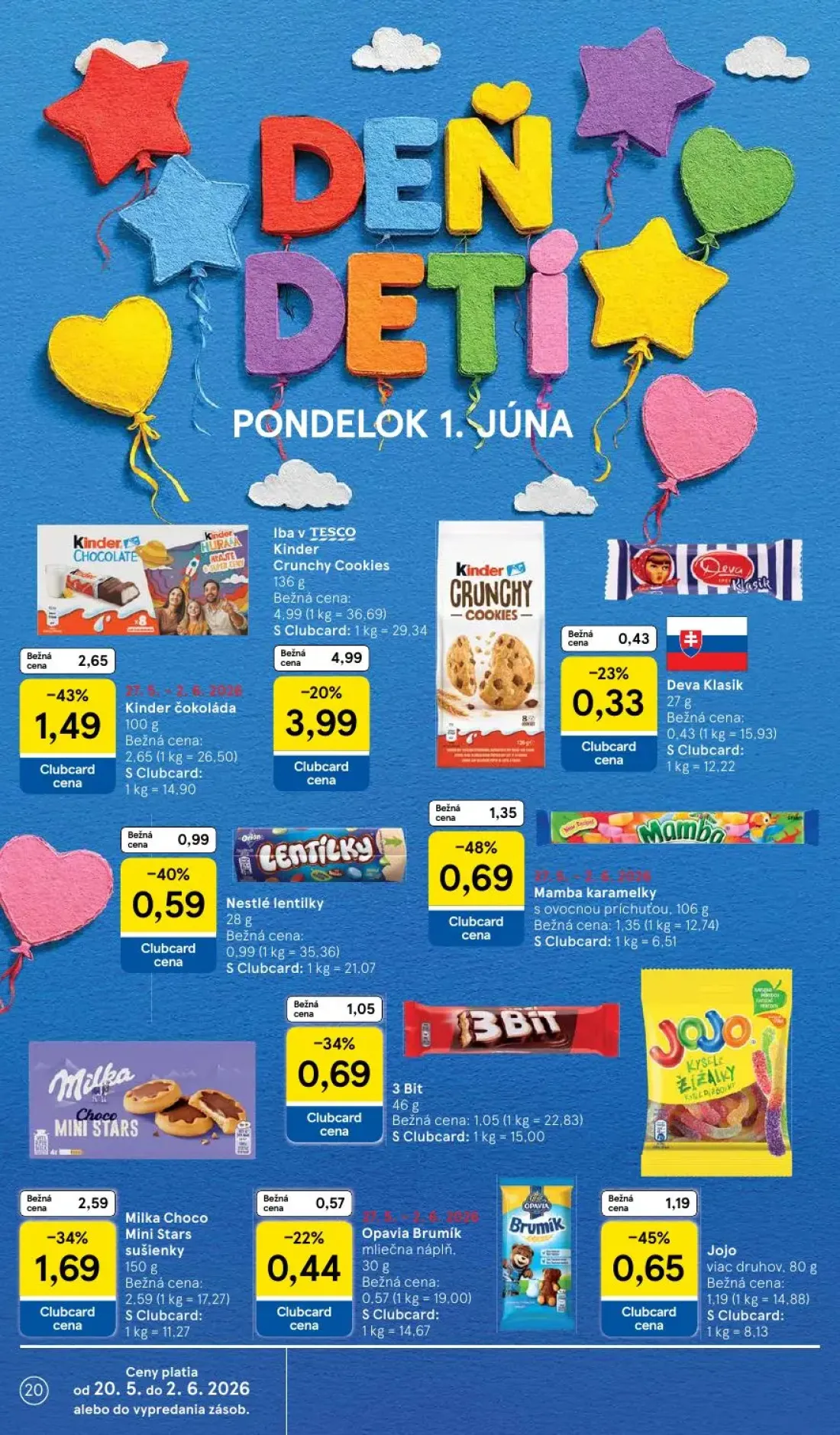 Tesco Supermarket leták, strana 20 z 30 — Opavia Brumík mliečna náplň.
