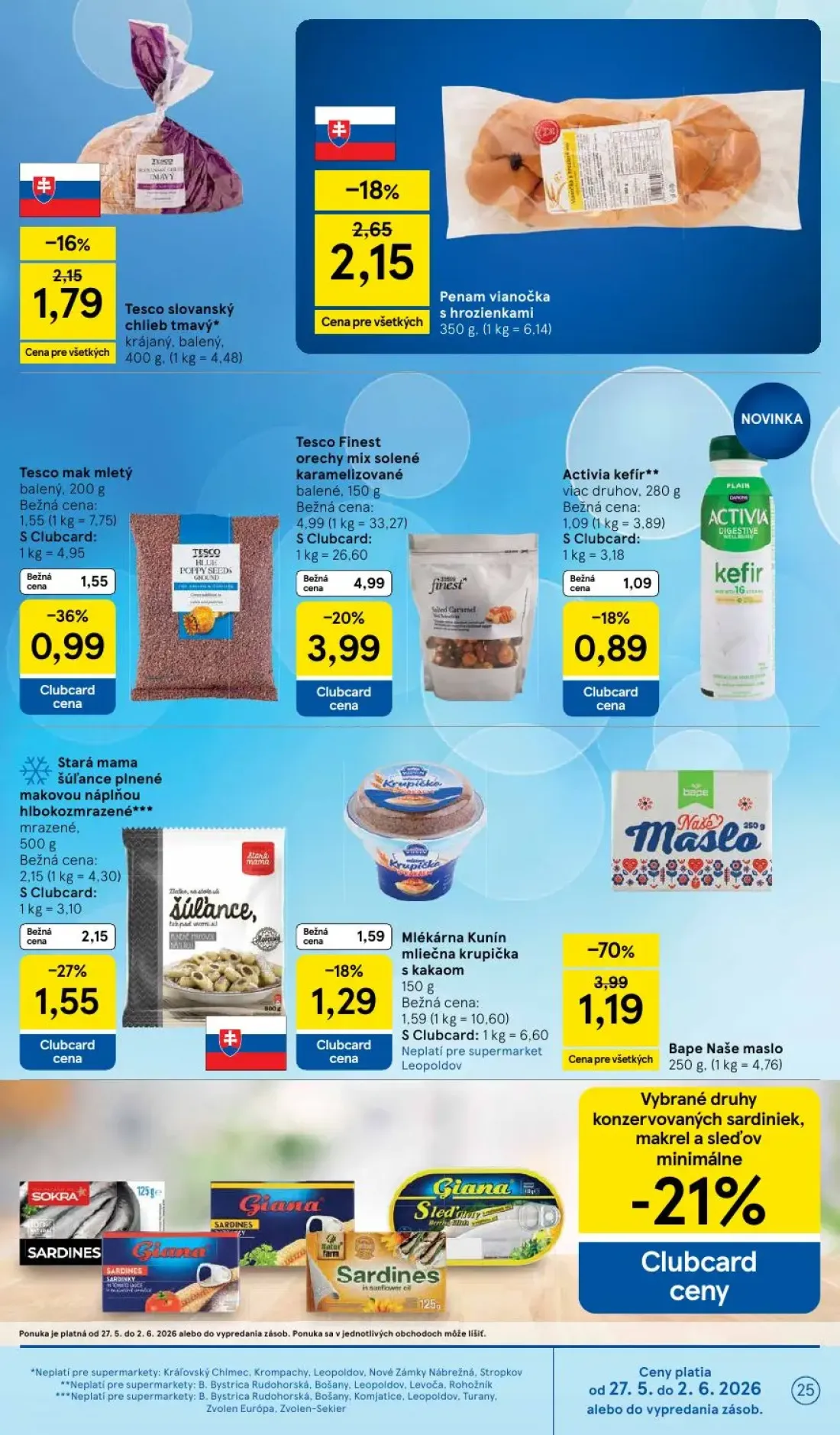 Tesco Supermarket leták, strana 25 z 30 — Activia kefír viac druhov