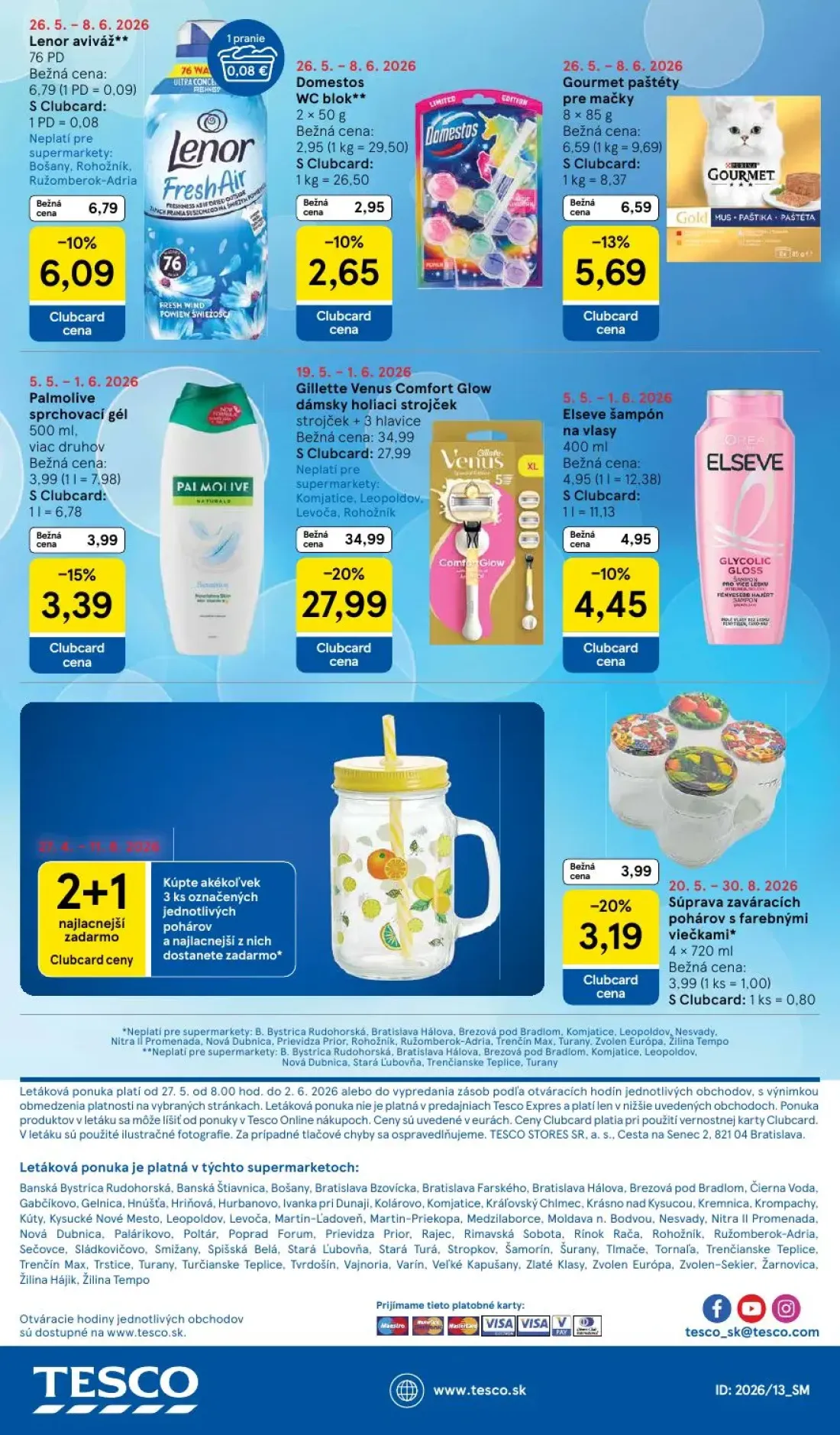 Tesco Supermarket leták, strana 30 z 30 — Lenor aviváž, Domestos WC blok