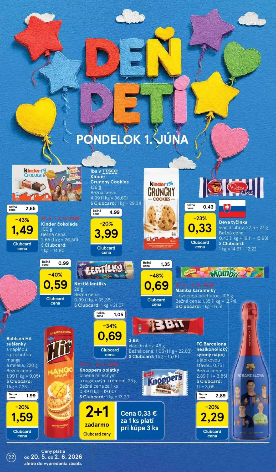 Tesco leták, strana 22 z 45 — Kinder čokoláda, Kinder Crunchy Cookies