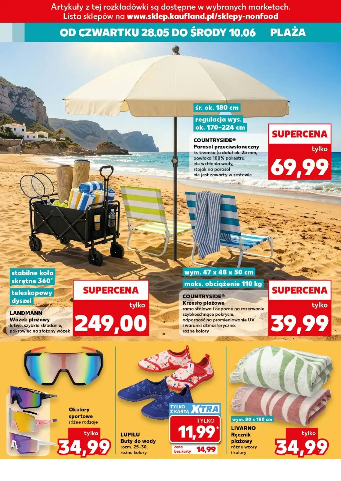 Kaufland gazetka, strona 16 z 18 — LUPILU Buty do wody, COUNTRYSIDE® Parasol przeciwsłoneczny, LANDMANN Wózek plażowy