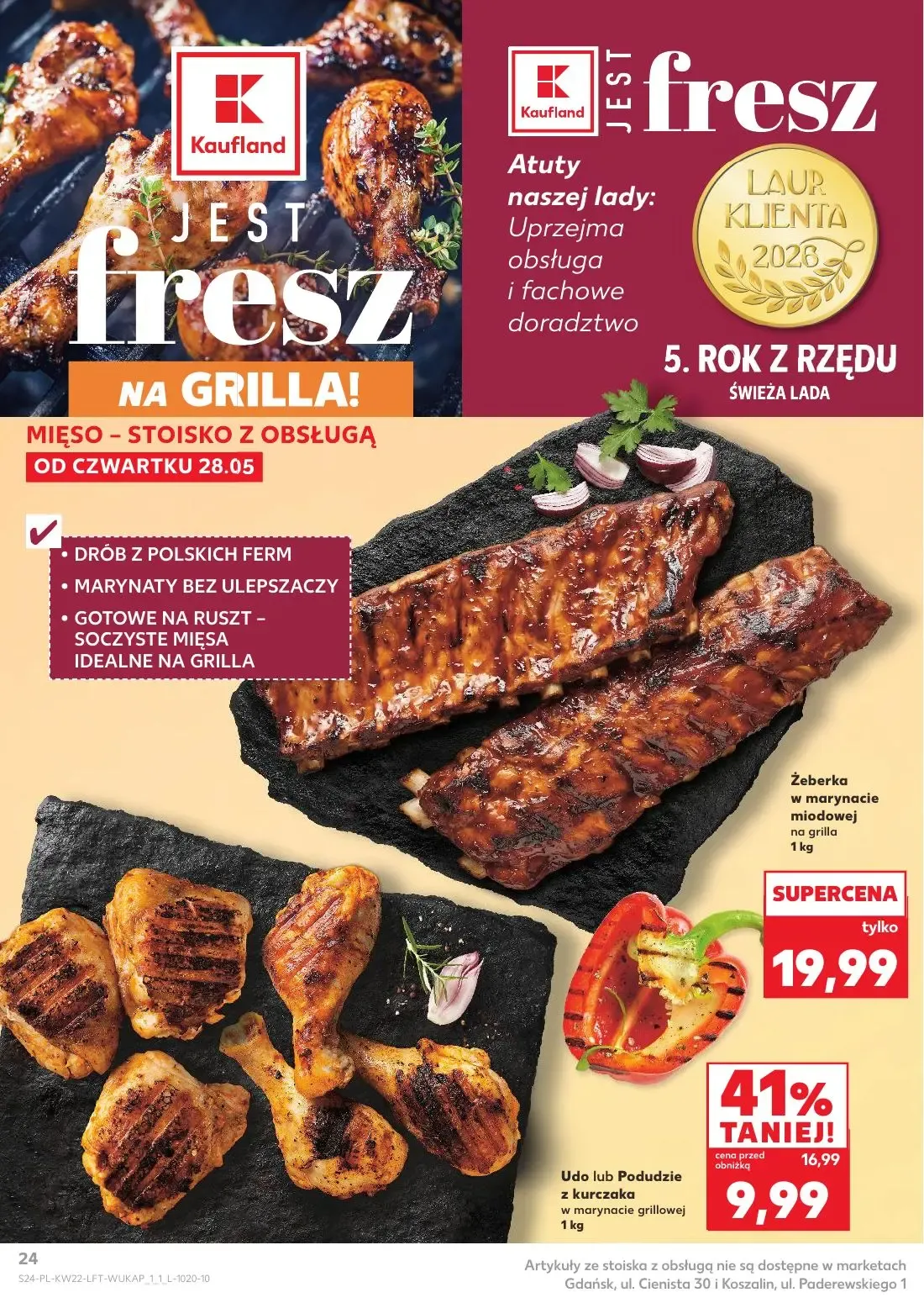 Kaufland gazetka, strona 24 z 70 — Udo lub Podudzie z kurczaka w marynacie grillowej, Żeberka w marynacie miodowej