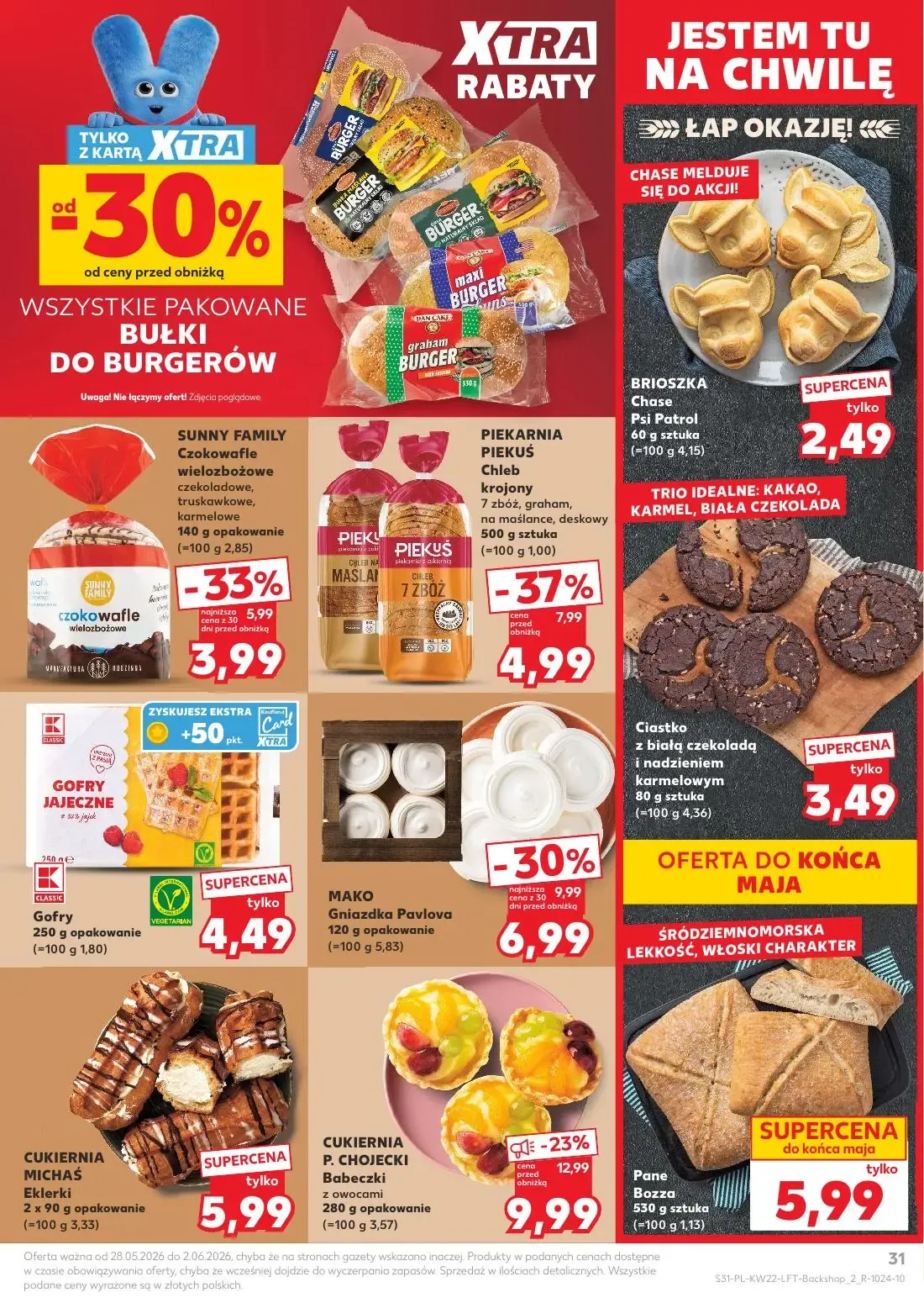 Kaufland gazetka, strona 31 z 70 — PIEKARNIA PIEKUŚ Chleb krojony 7 zbóż, graham, na maślance, deskowy, MAKO Gniazdka Pavlov…