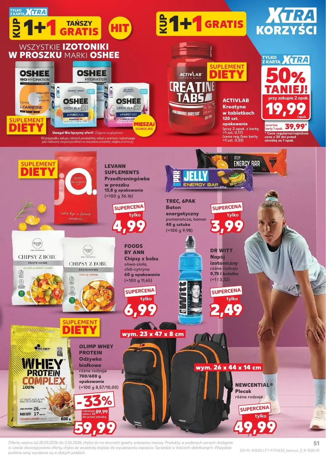 Kaufland gazetka, strona 51 z 70 — OLIMP WHEY PROTEIN Odżywka białkowa, ACTIVLAB Kreatyna w tabletkach, LEVANN SUPLEMENTS Pr…