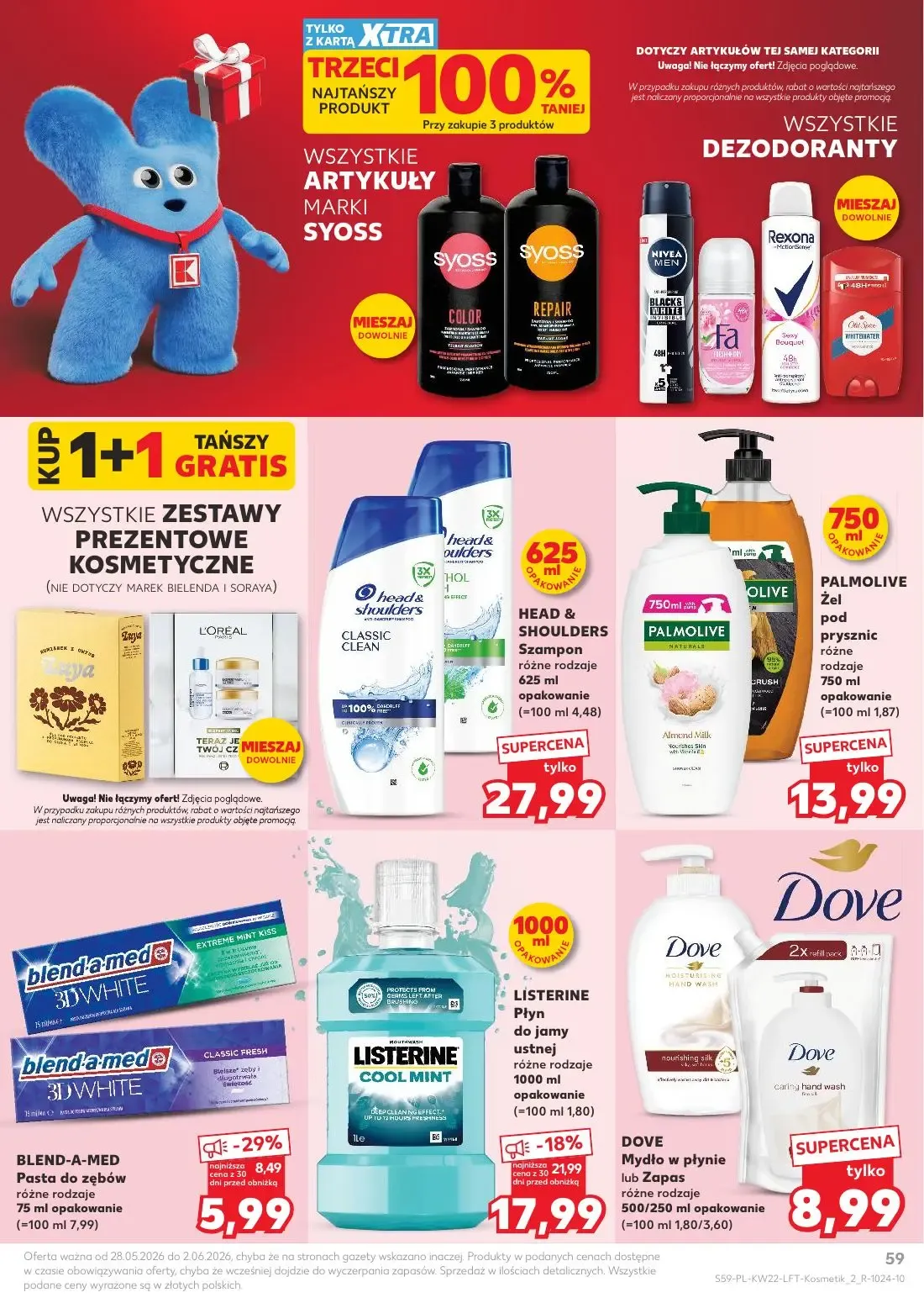 Kaufland gazetka, strona 59 z 70 — LISTERINE Płyn do jamy ustnej, BLEND-A-MED Pasta do zębów, HEAD & SHOULDERS Szampon różne…