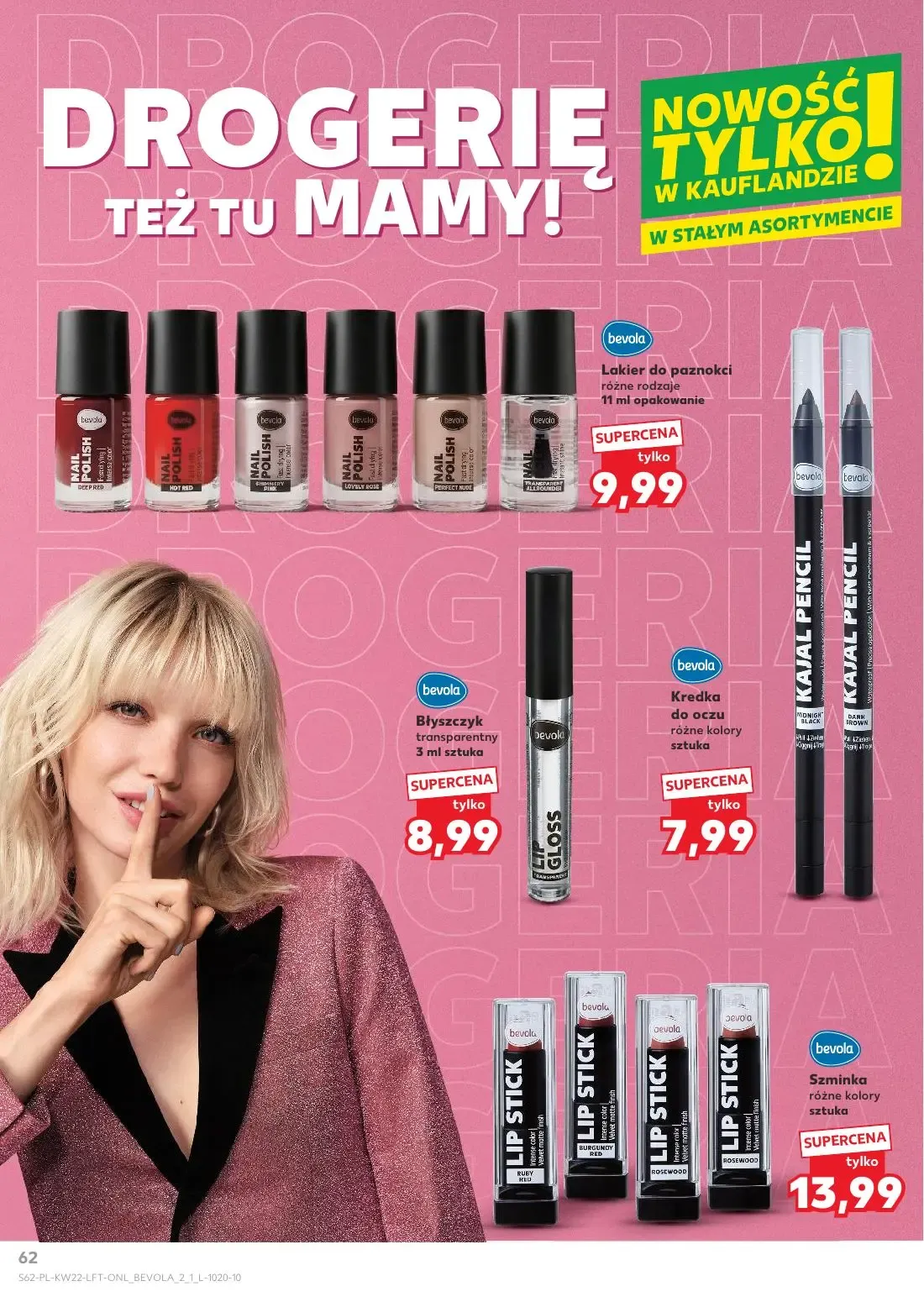 Kaufland gazetka, strona 62 z 70 — Lakier do paznokci, Błyszczyk transparentny, Kredka do oczu