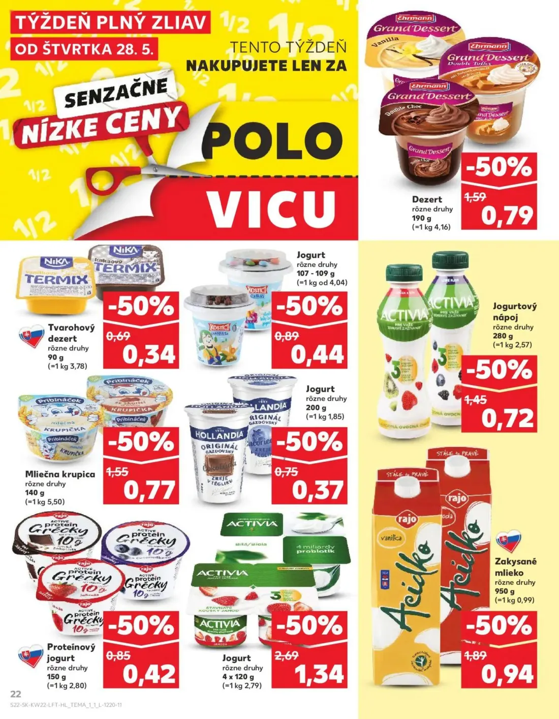 Kaufland leták, strana 22 z 72 — Jogurt, Zakysané mlieko, Dezert