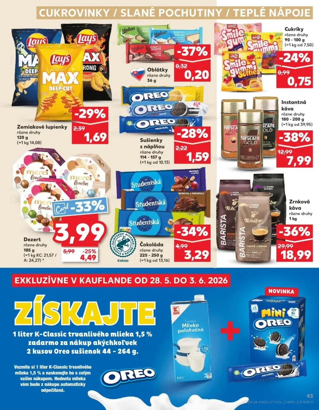 Kaufland leták, strana 43 z 72 — Dezert, Čokoláda, Sušienky s náplňou