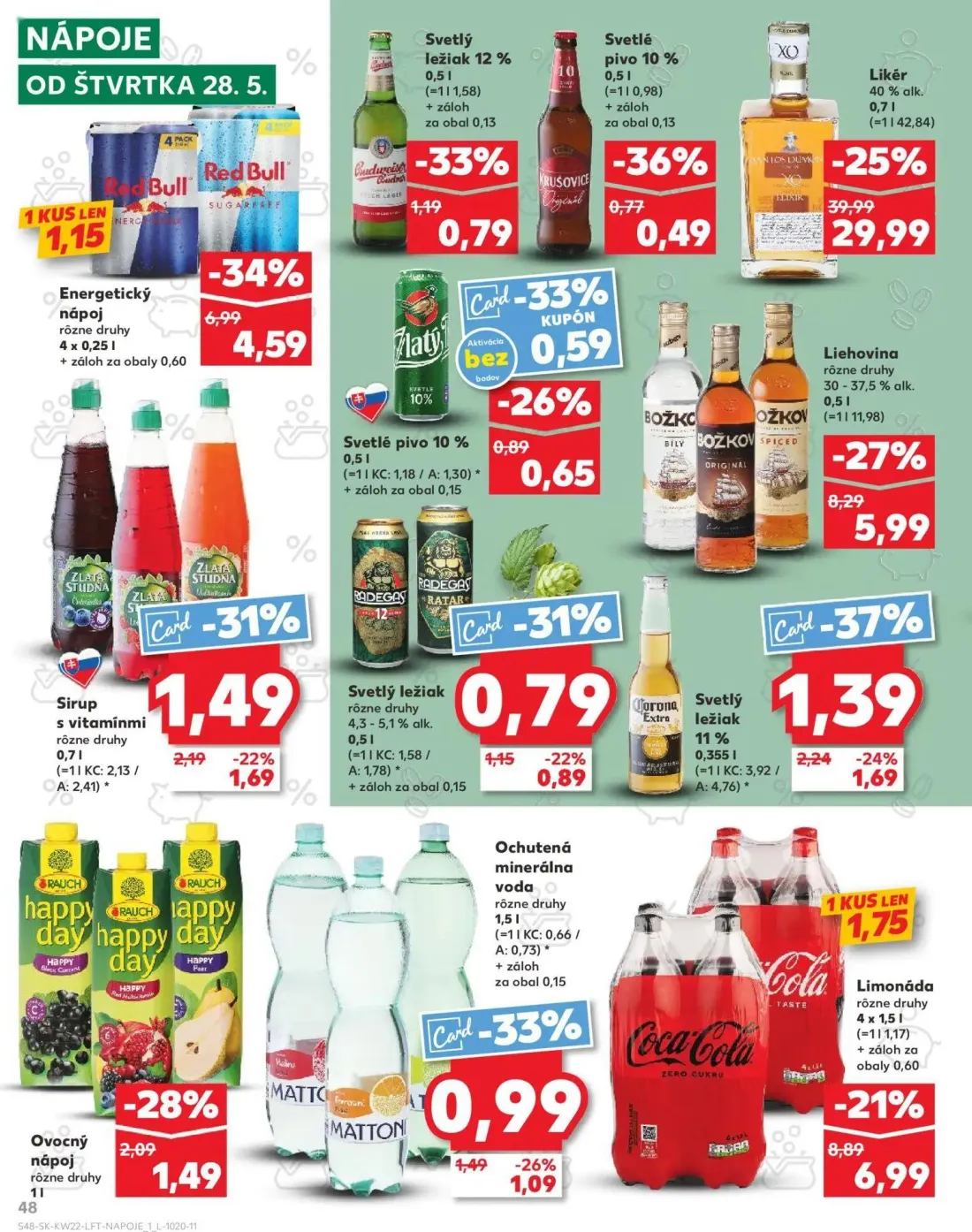 Kaufland leták, strana 48 z 72 — Likér, Limonáda, Liehovina