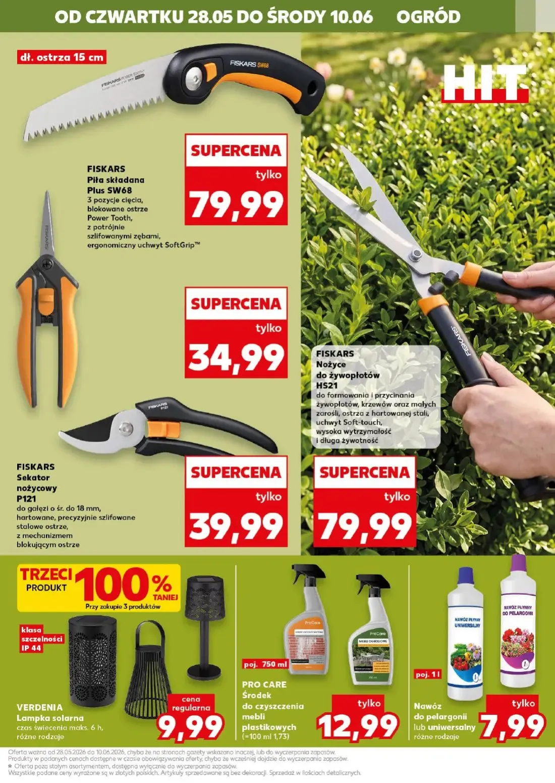 Kaufland gazetka, strona 9 z 18 — Fiskars Piła składana Plus SW68, Fiskars Sekator nożycowy P121, Fiskars Nożyce do żywopłot…
