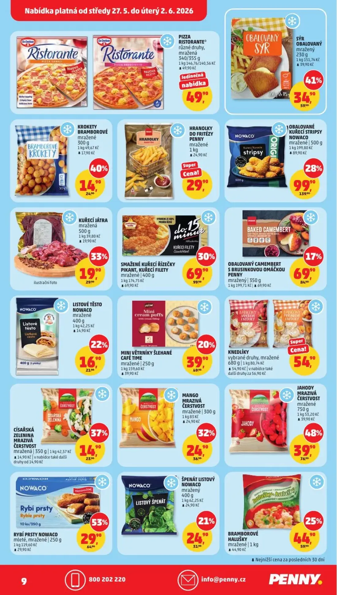 PENNY leták, strana 9 z 31 — SMAŽENÉ KUŘECÍ ŘÍZEČKY PIKANT, KUŘECÍ FILETY, PIZZA RISTORANTE