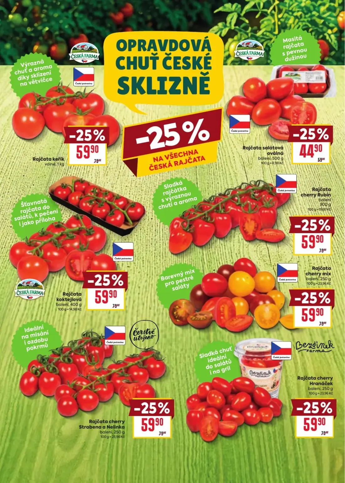 Billa leták, strana 8 z 34 — Rajčata keřík, Rajčata cherry Rubin, Rajčata cherry mix