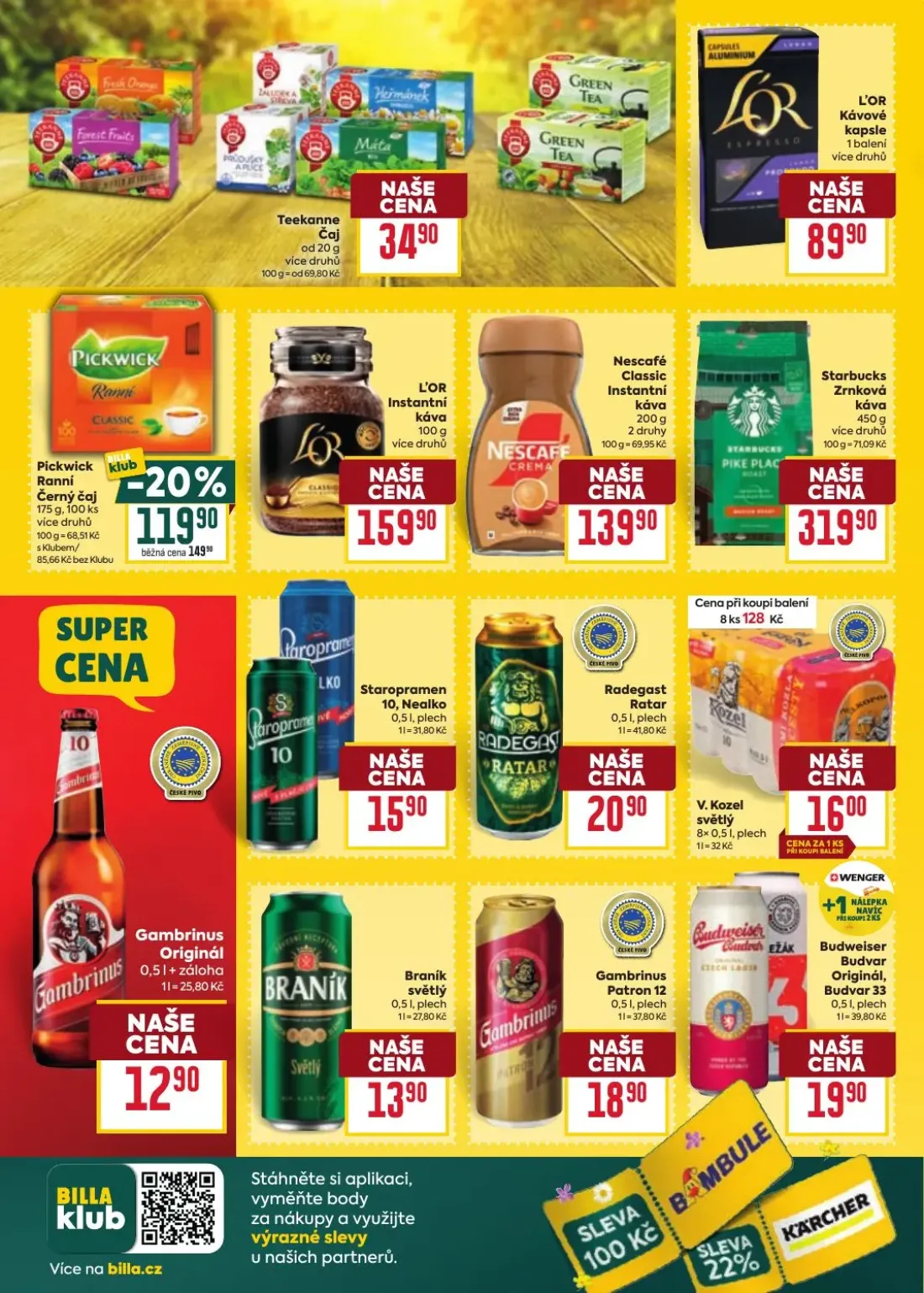 Billa leták, strana 22 z 34 — L'OR Instantní káva, Nescafé Classic Instantní káva, Starbucks Zrnková káva