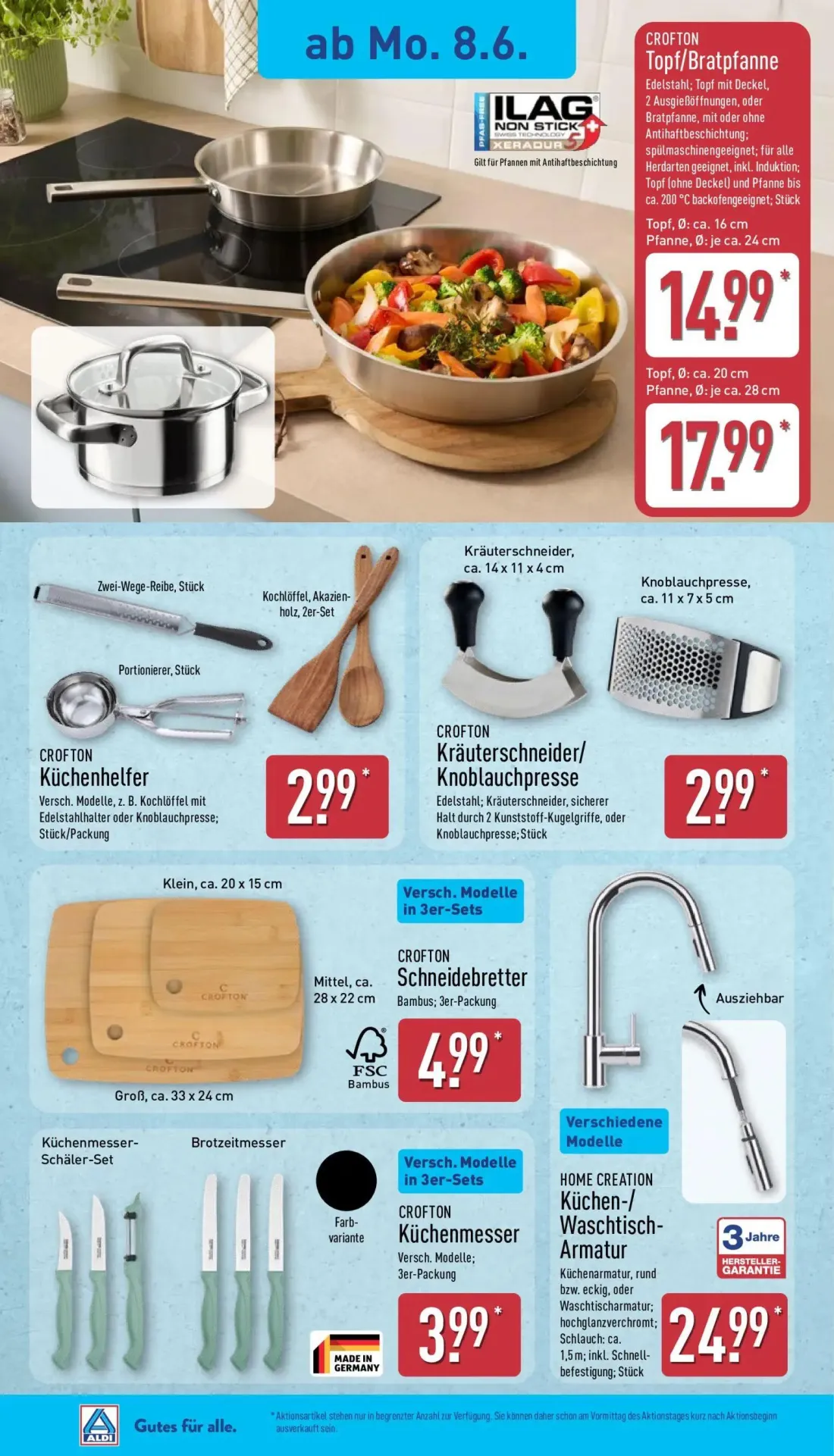 Aldi Nord Prospekt, Seite 6 von 15 — Topf/Bratpfanne Topf, Ø: ca. 16 cm Pfanne, Ø: je ca. 24 cm, Topf/Bratpfanne Topf, Ø: ca…