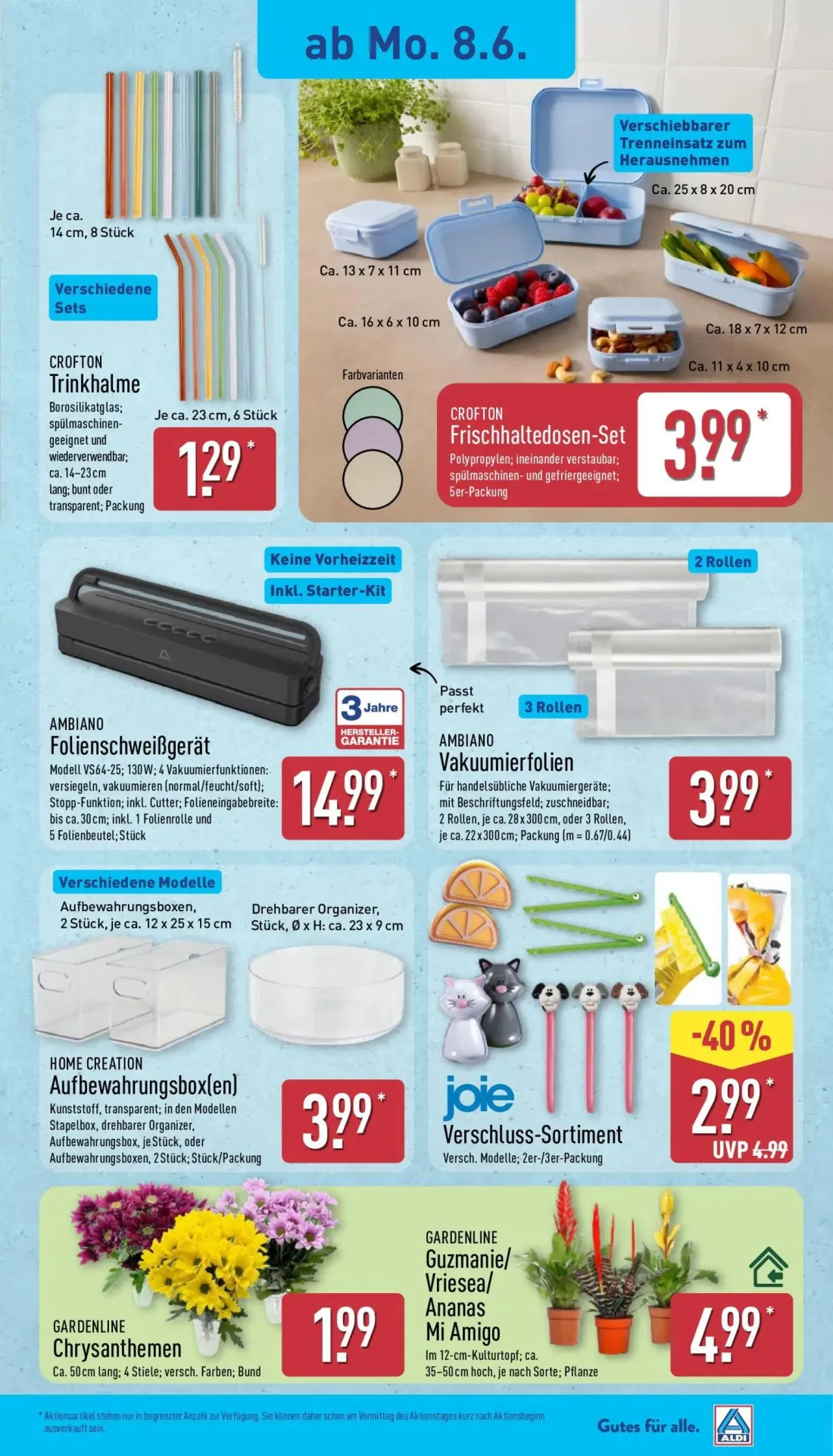 Aldi Nord Prospekt, Seite 7 von 15 — joie Verschluss-Sortiment, CROFTON Frischhaltedosen-Set, AMBIANO Folienschweißgerät