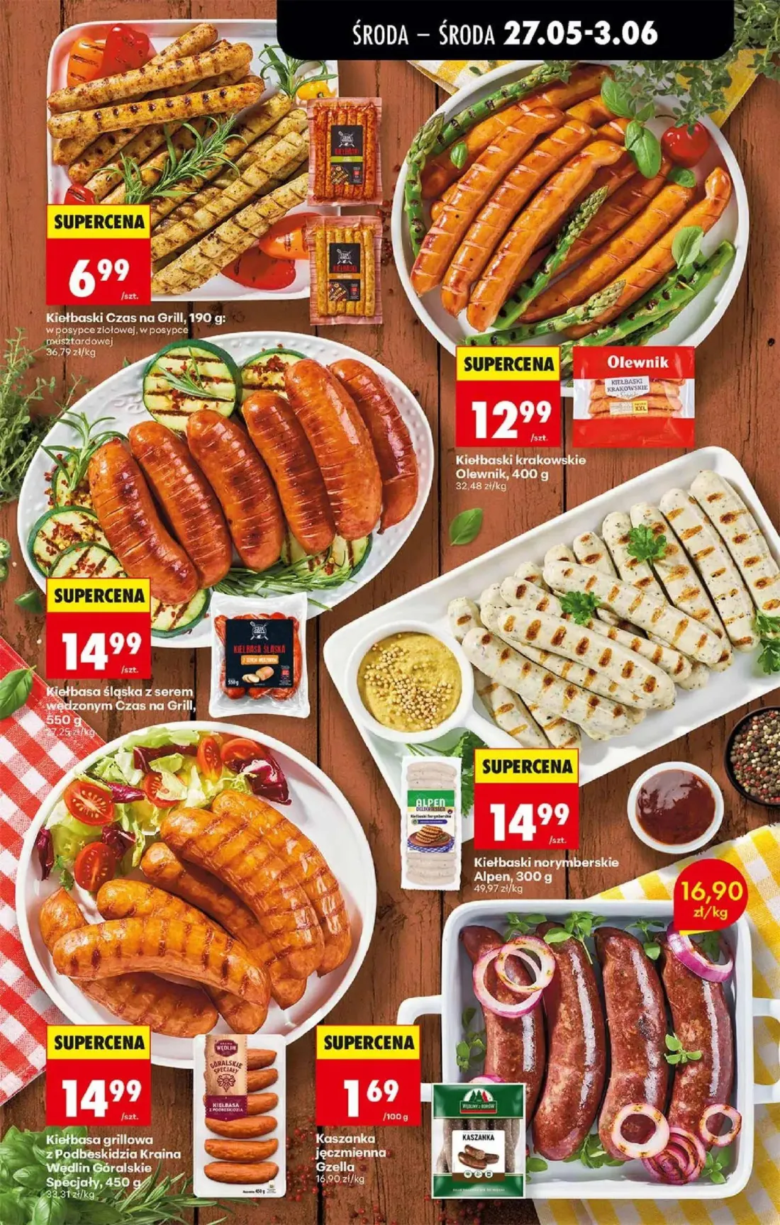 Biedronka gazetka, strona 31 z 72 — Kiełbaski Czas na Grill, Kiełbaski krakowskie Olewnik, Kiełbasa śląska z serem wędzonym …
