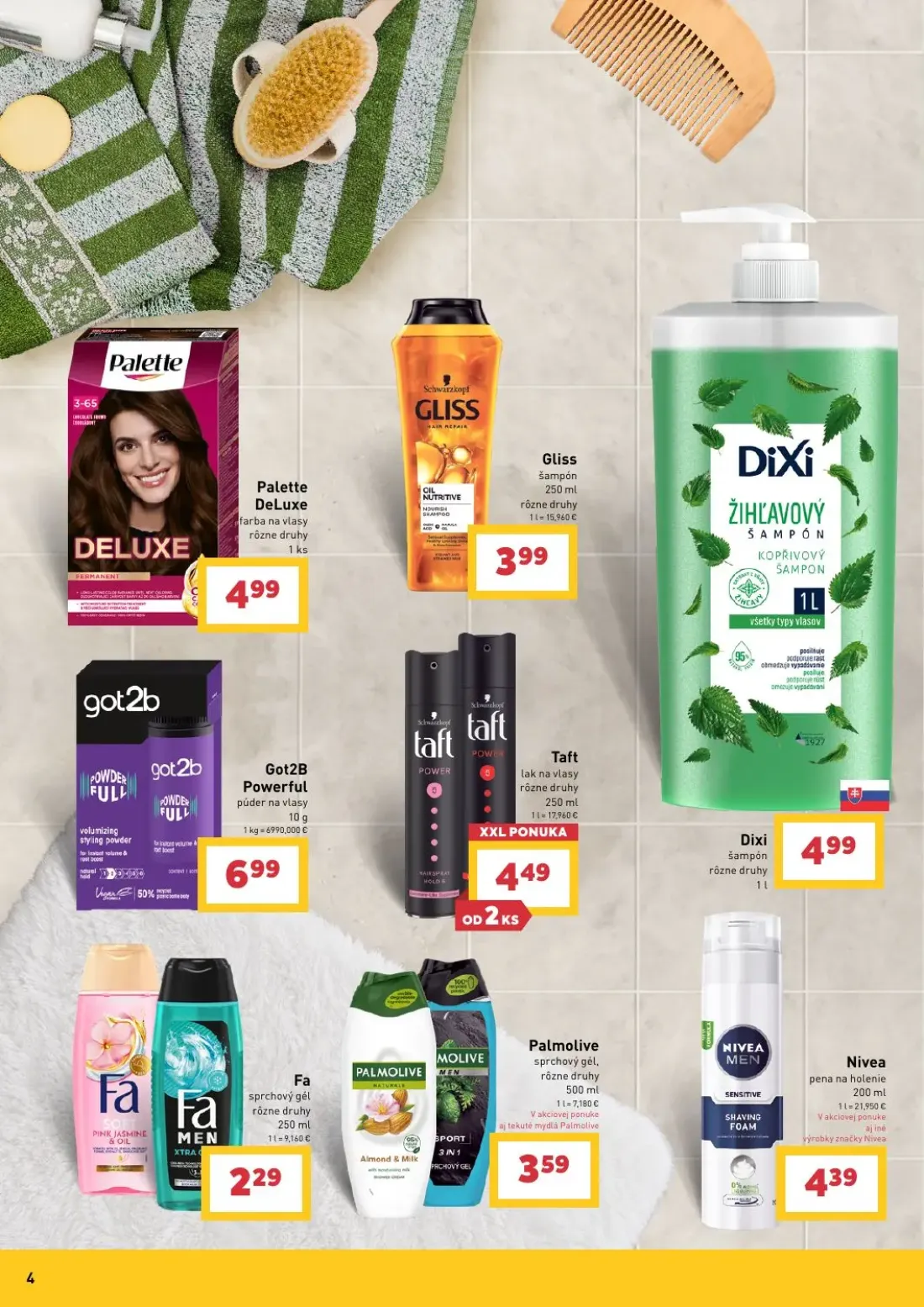 Billa leták, strana 4 z 6 — Palette DeLuxe, Gliss šampón, Got2B Powerful púder na vlasy