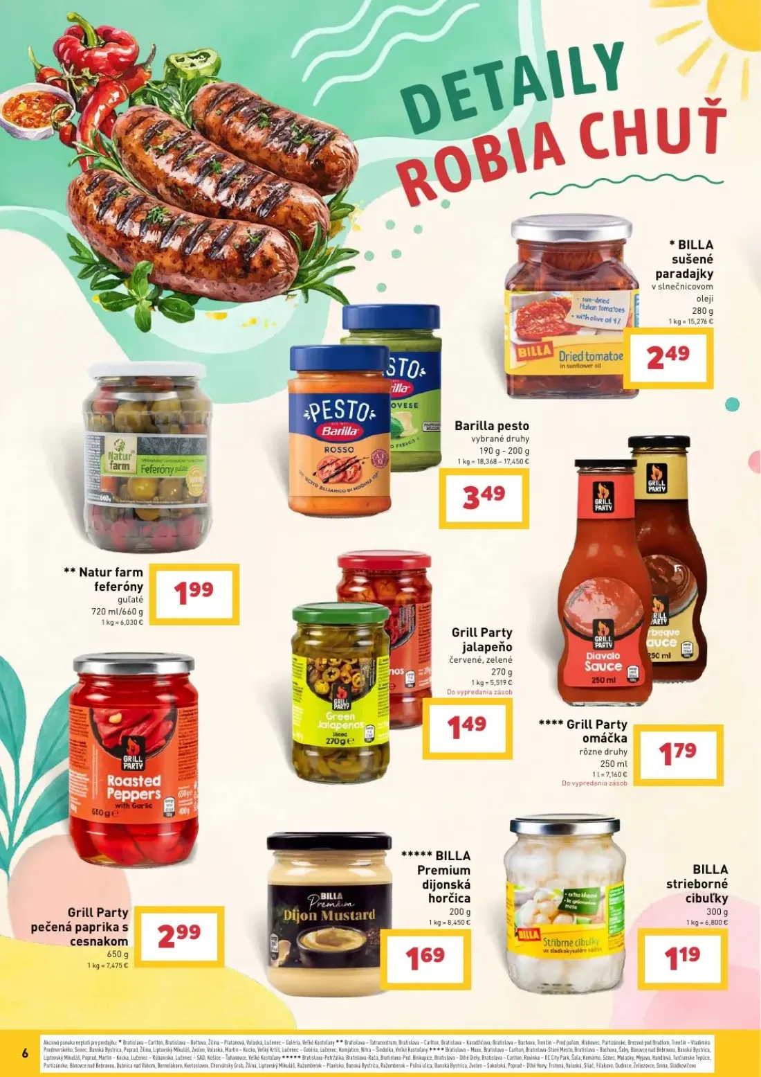 Billa leták, strana 6 z 16 — Barilla pesto, BILLA sušené paradajky, Natur farm feferóny guľaté
