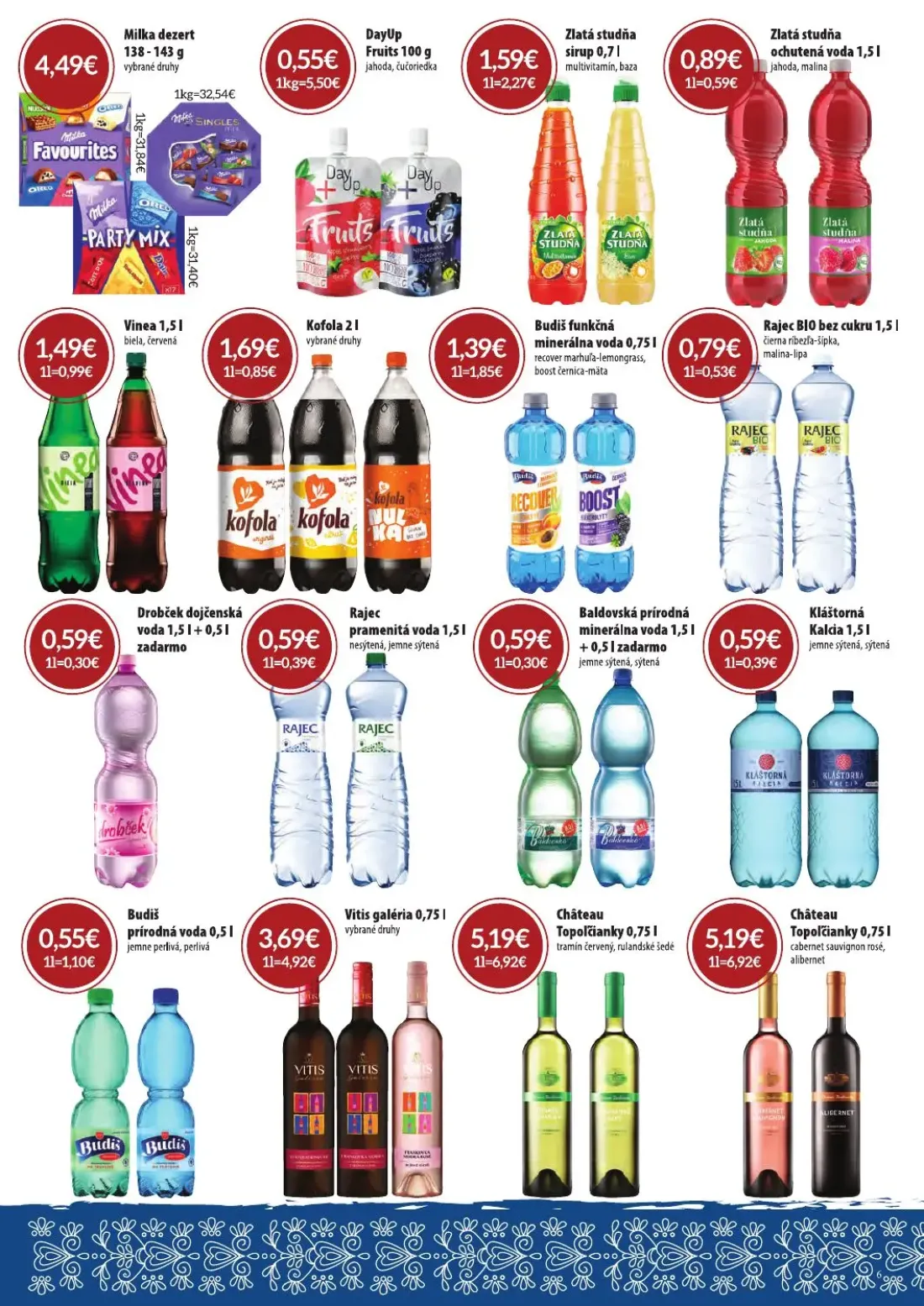 Cba Komfos leták, strana 6 z 24 — Milka dezert, Zlatá studňa sirup, Zlatá studňa ochutená voda