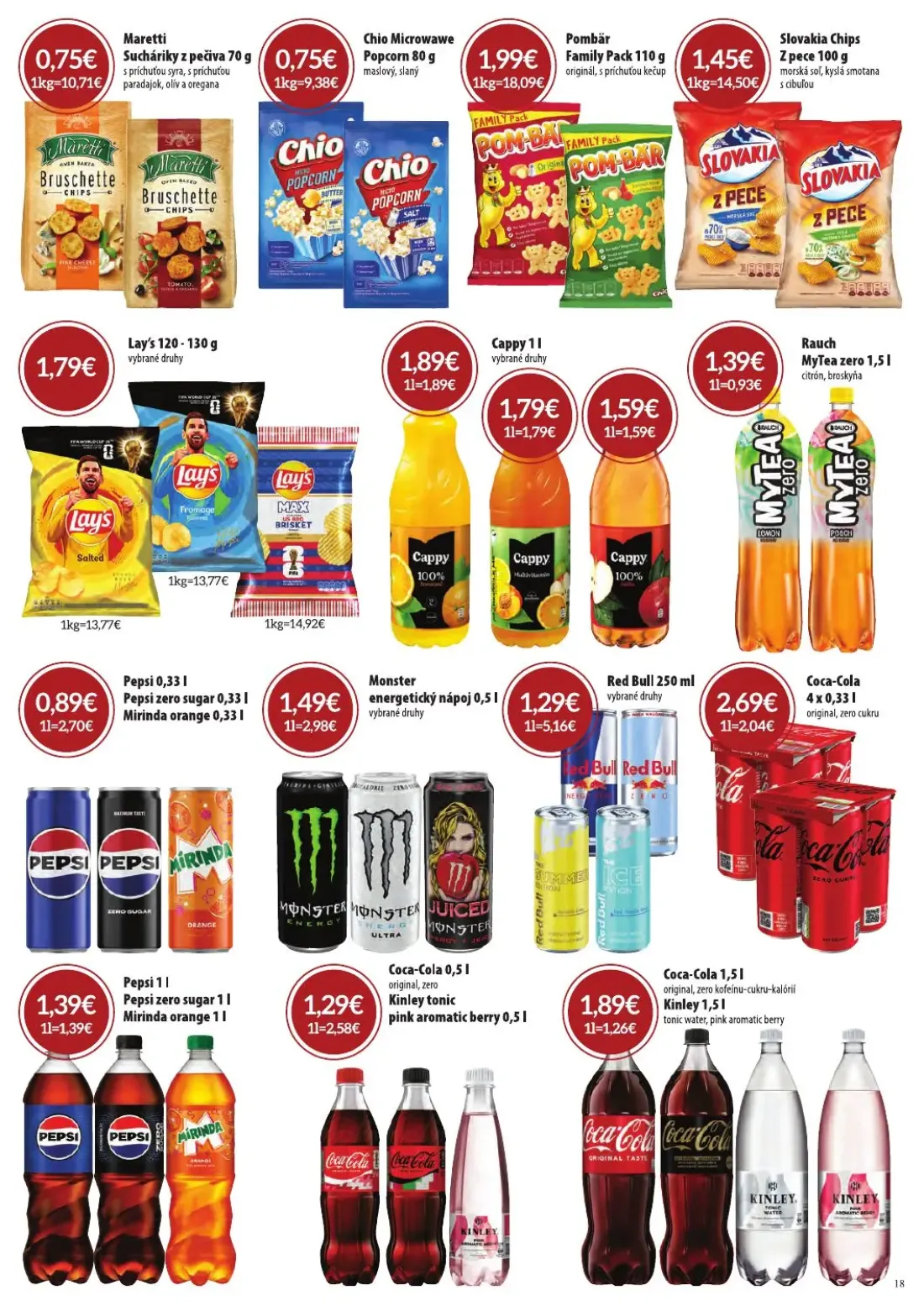 Cba Komfos leták, strana 18 z 24 — Cappy, Maretti Sucháriky z pečiva, Chio Microwawe Popcorn