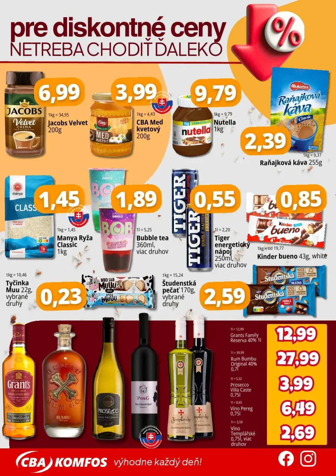 Cba Komfos OC Madaras leták, strana 4 z 4 — Jacobs Velvet, Nutella, Raňajková káva