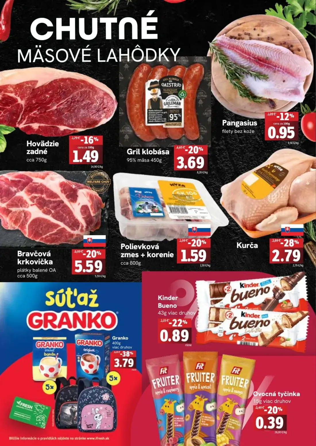 Fresh leták, strana 2 z 4 — Granko, Bravčová krkovička, Gril klobása